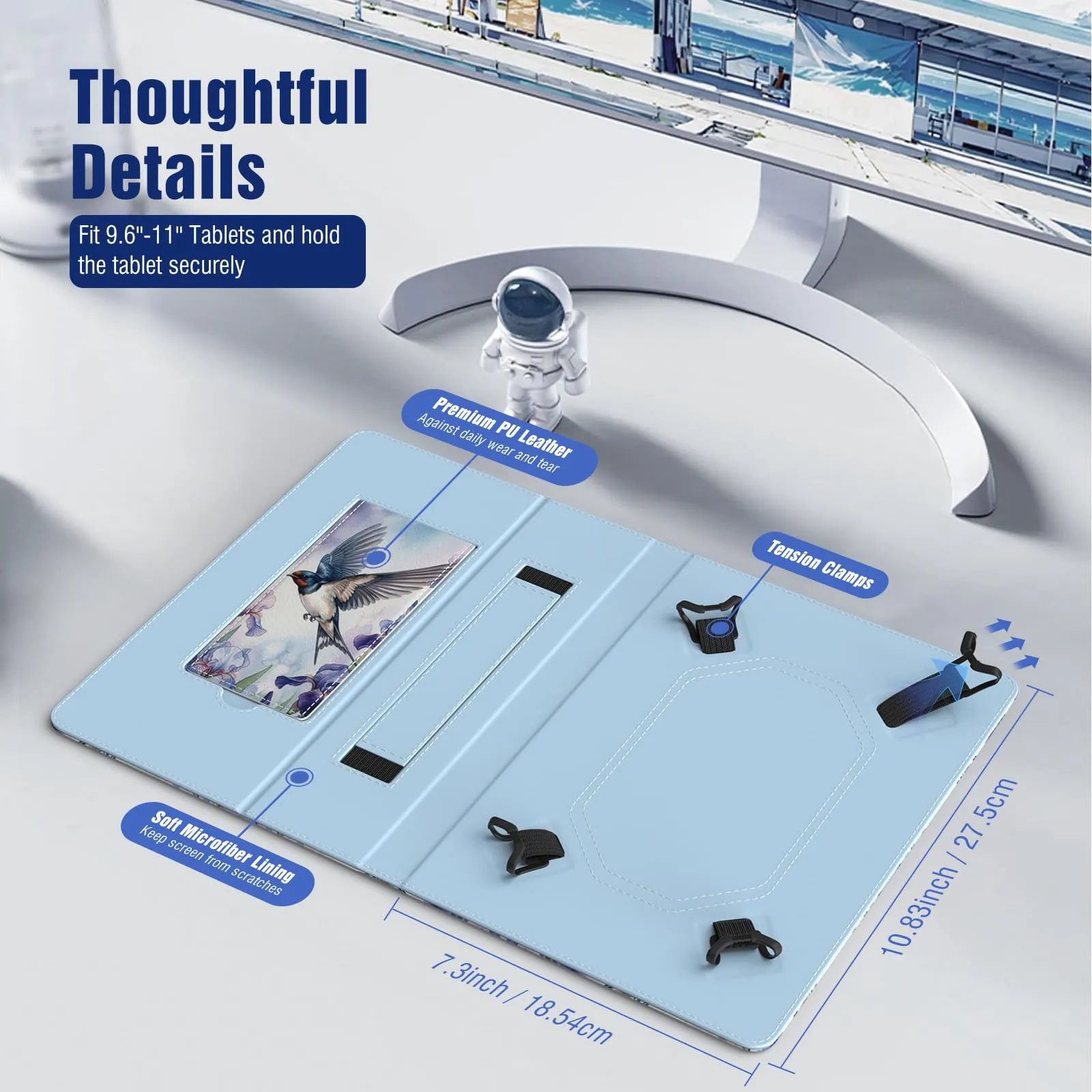 TiMOVO Custodia Universale per Tablet Android 10,1 Pollici con Anello per Penna - immagine 3