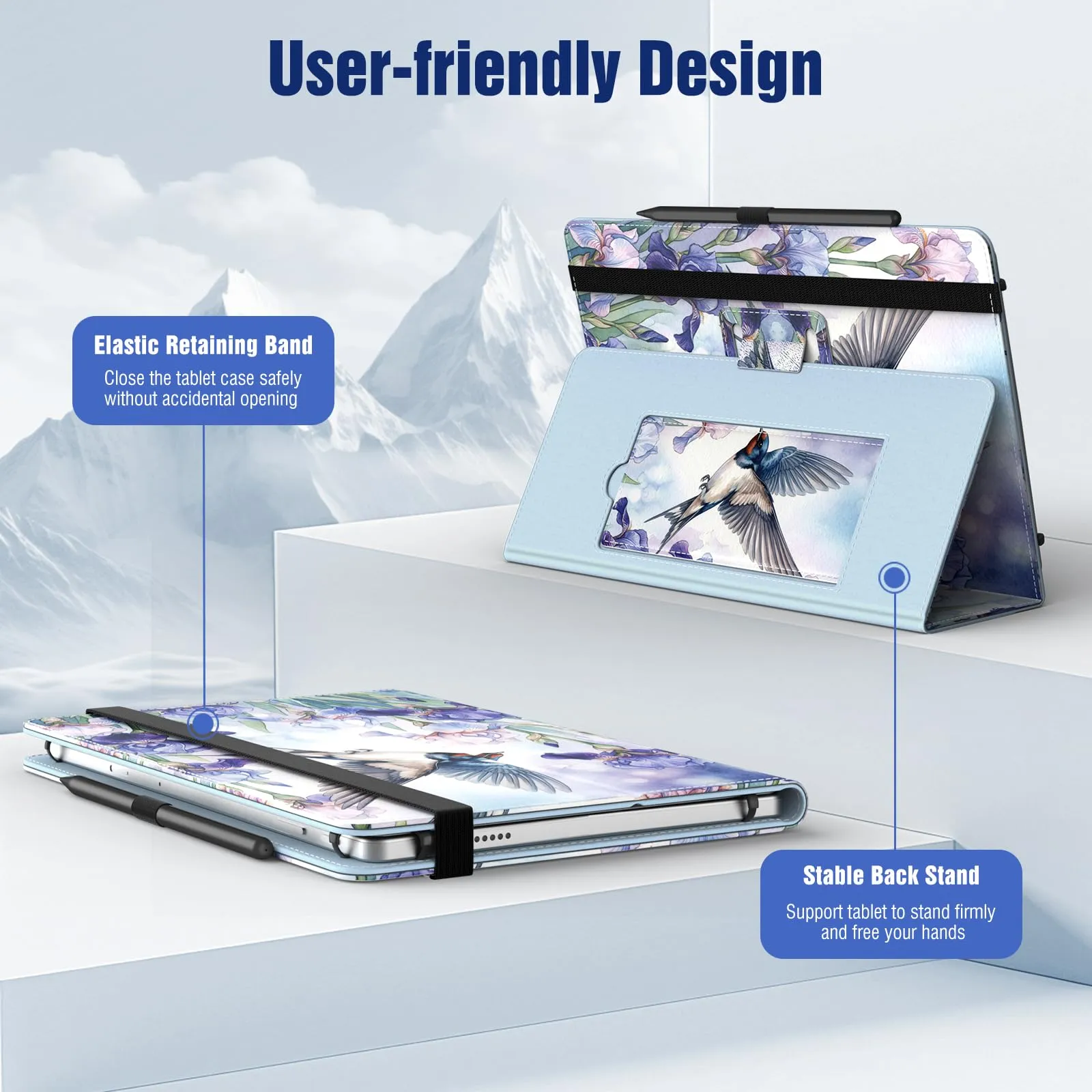 TiMOVO Custodia Universale per Tablet Android 10,1 Pollici con Anello per Penna - immagine 5