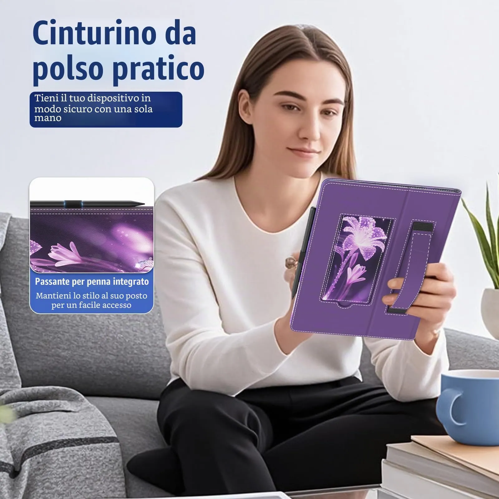 TiMOVO Custodia Universale per Tablet Android 10,1" con Anello per Penna - immagine 4