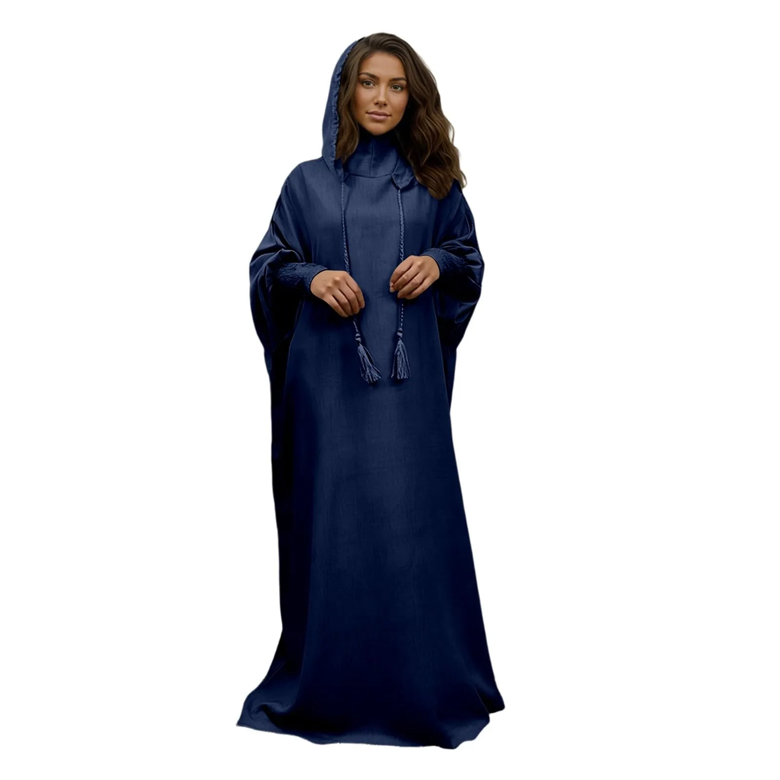 Generisch Abito da preghiera da donna Hijab Abaya Jilbab Islamico, Blu, M - immagine 1