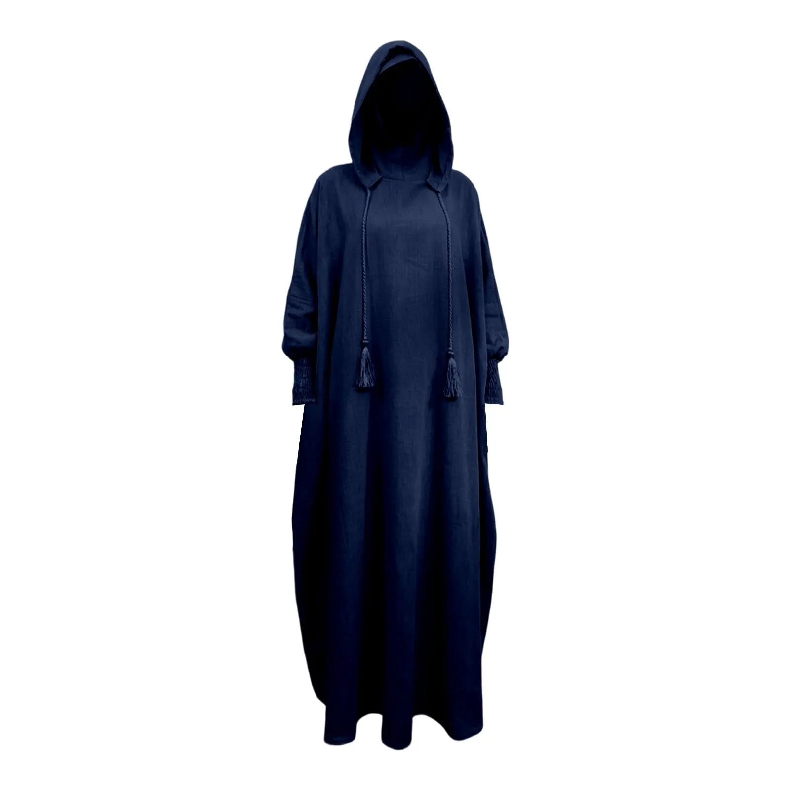 Generisch Abito da preghiera da donna Hijab Abaya Jilbab Islamico, Blu, M - immagine 7