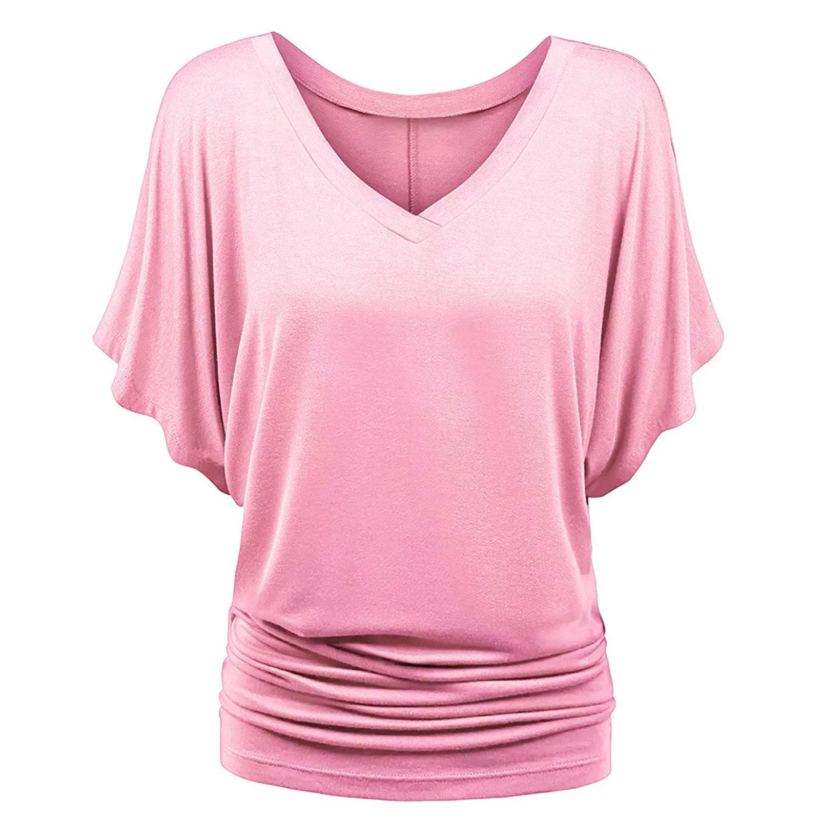 Generisch Maglietta Estiva Donna Oversize Rosa, Taglia L - immagine 2