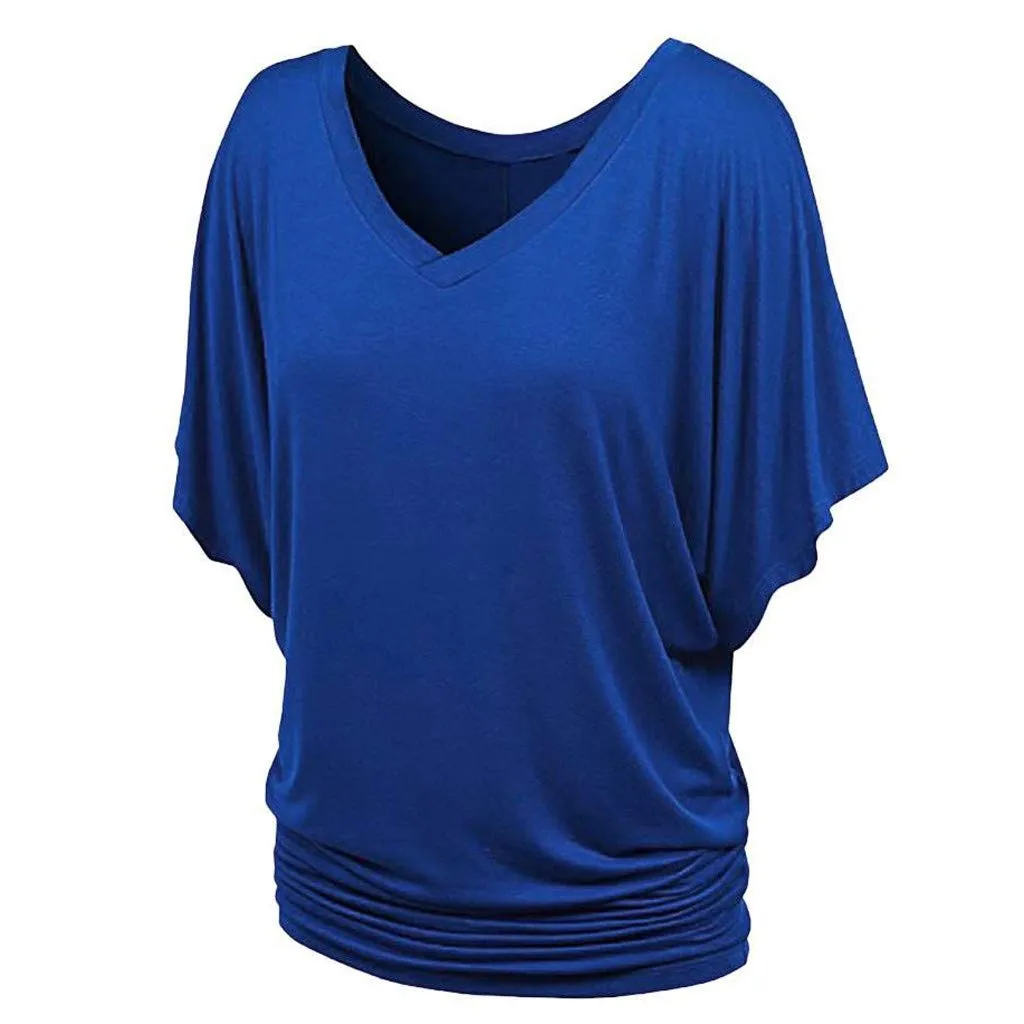 Generisch Maglietta Estiva Donna Oversize Blu XXL - immagine 5