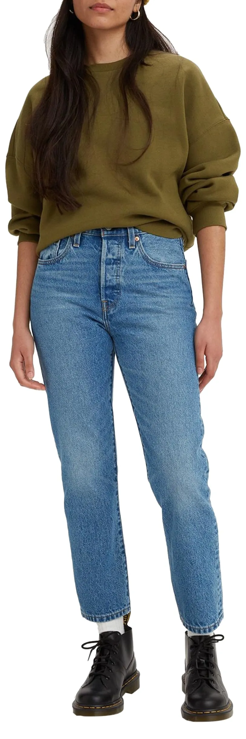 Levi's 501 Crop Jeans Donna, Medium Indigo Worn In, 23W / 26L - immagine 9
