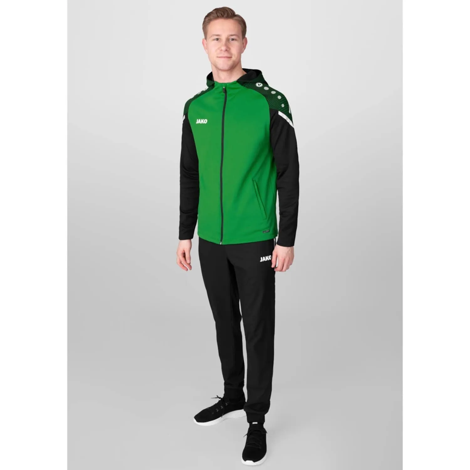 JAKO Giacca con Cappuccio Performance 6822 Verde/Nero - immagine 7