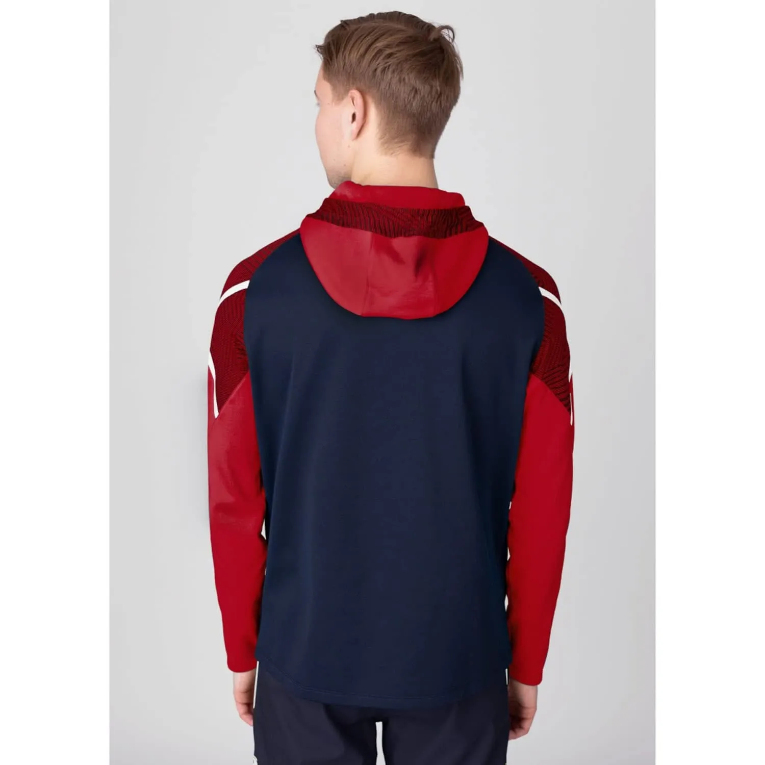 JAKO Giacca con cappuccio Performance Uomo, Blu Navy/Rosso, L - immagine 7