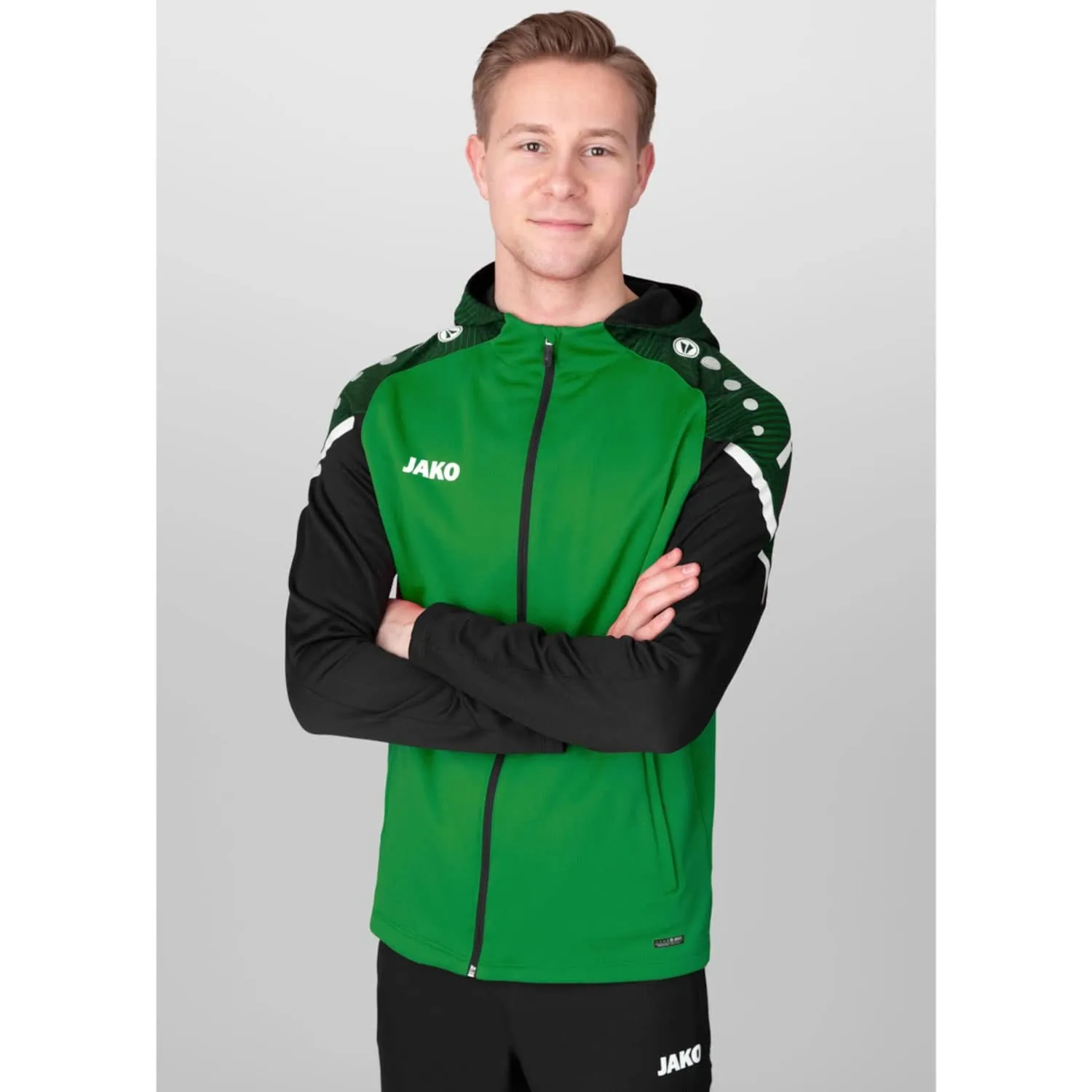 JAKO Giacca con cappuccio da uomo Performance 6822 Verde/Nero XXL - immagine 2