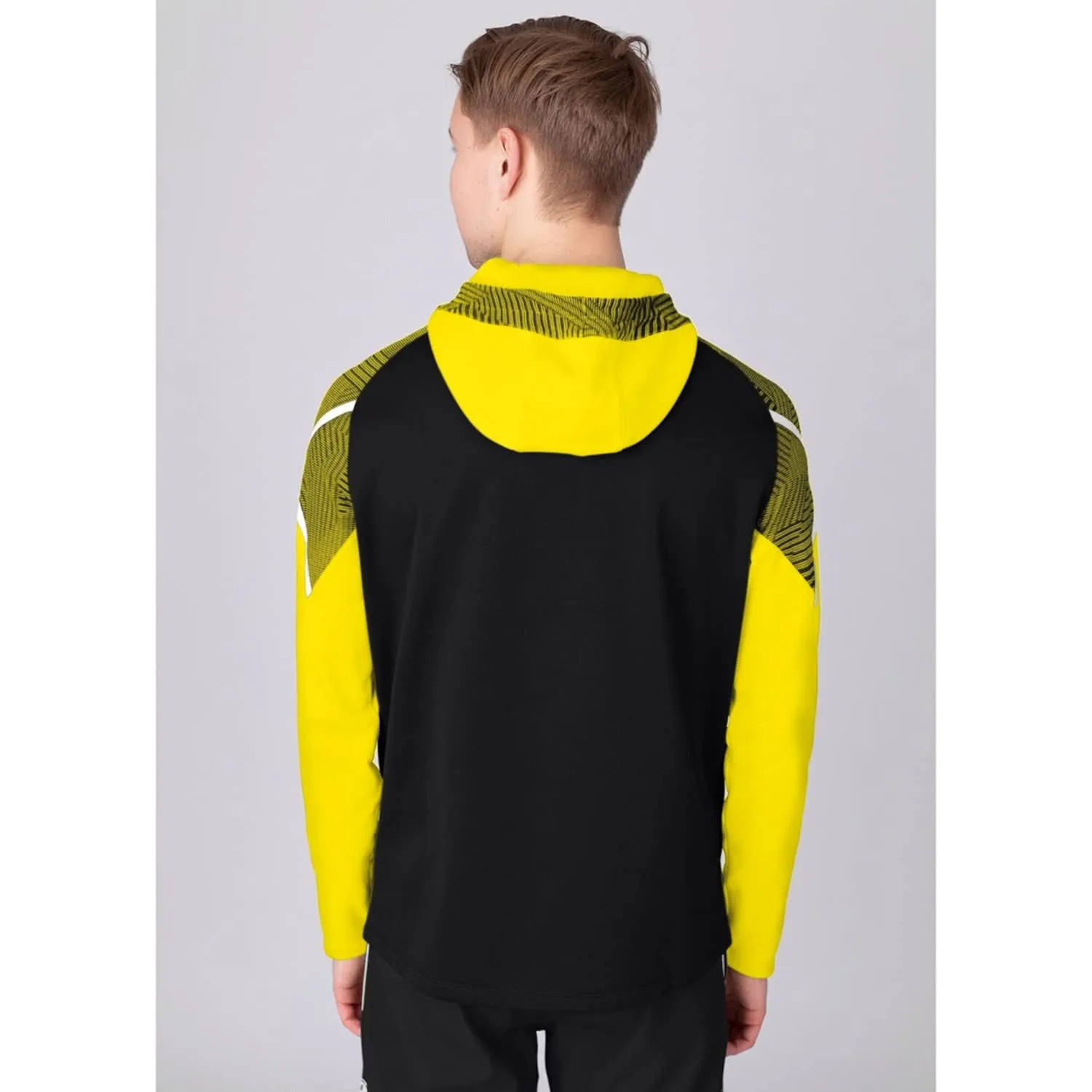 JAKO Giacca con cappuccio Performance uomo, Nero/Giallo Tenue, M - immagine 3