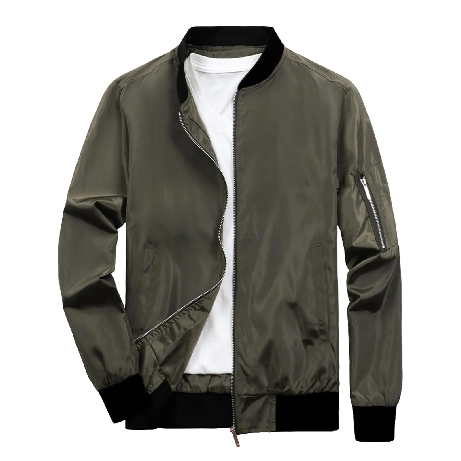 Giacca Bomber Varsity Uomo Vintage con Ricamo Lettere Unisex - immagine 3