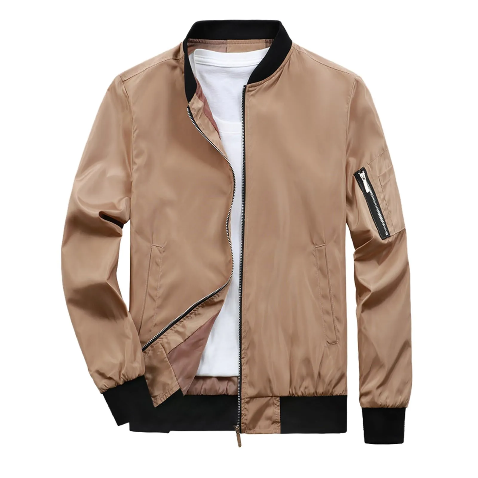 Giubbotto Bomber Uomo in Cotone, Giacca Varsity Baseball Vintage con Ricamo - immagine 3