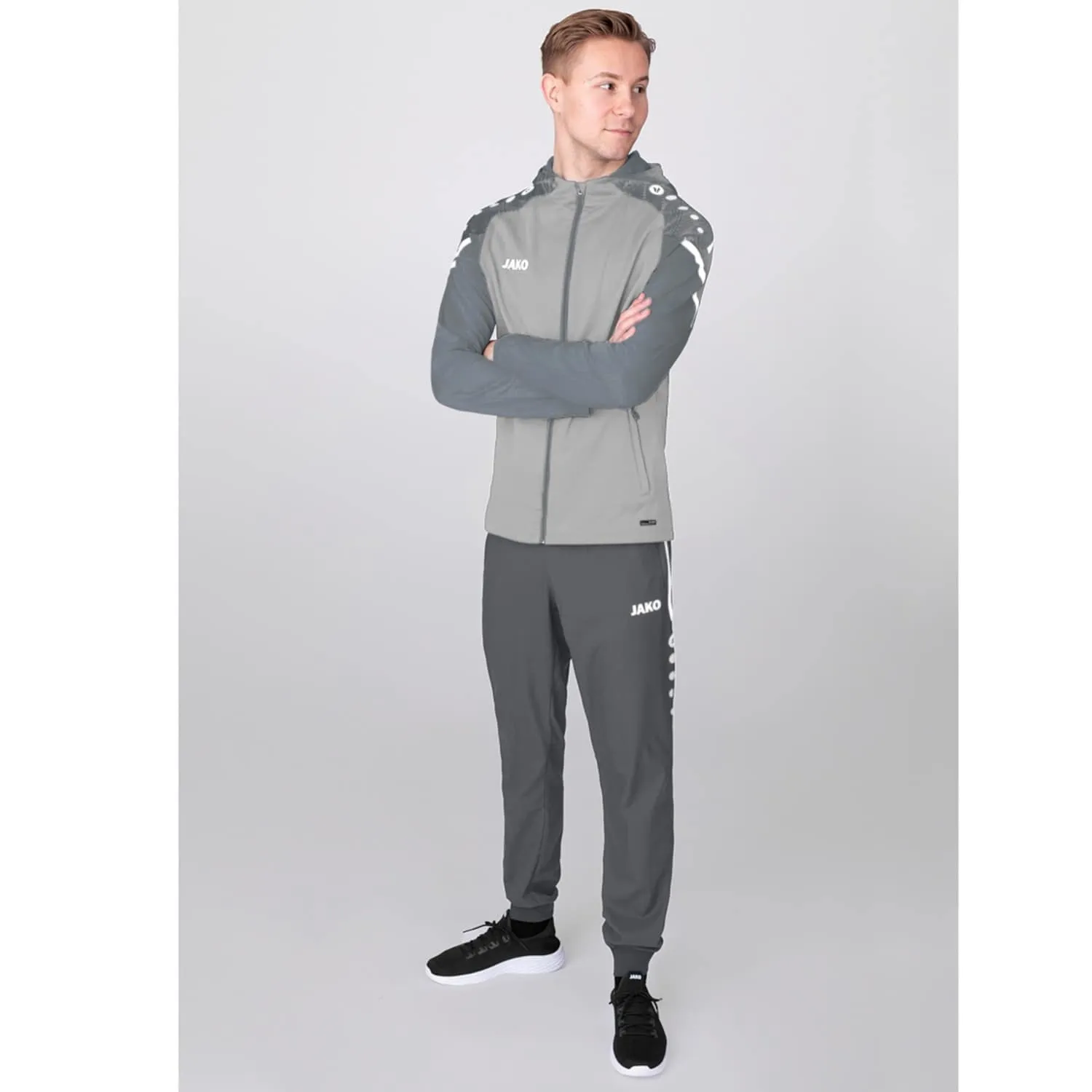JAKO Giacca con cappuccio Performance 6822 Grigio / Grigio Pietra - immagine 7