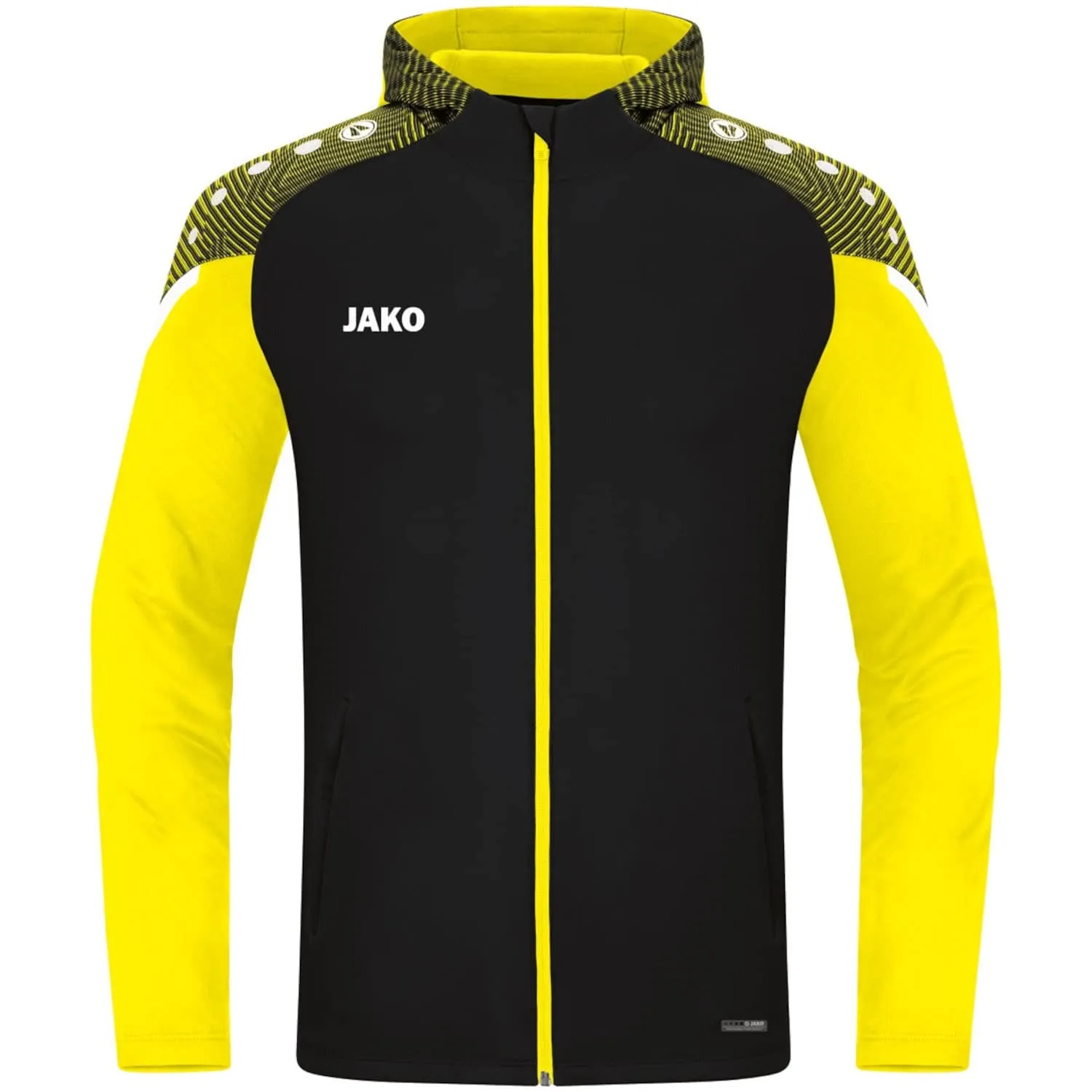 JAKO Giacca con cappuccio Performance, Nero/Giallo Tenue, 3XL, 6822 - immagine 1