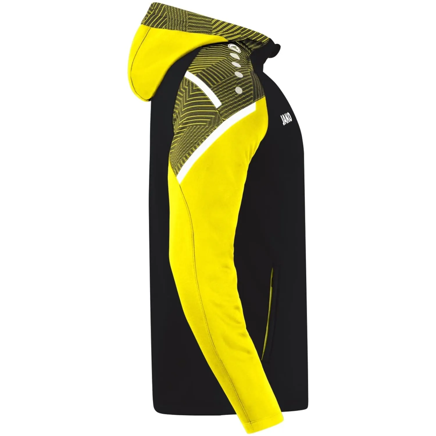 JAKO Giacca con cappuccio Performance, Nero/Giallo Tenue, 3XL, 6822 - immagine 6