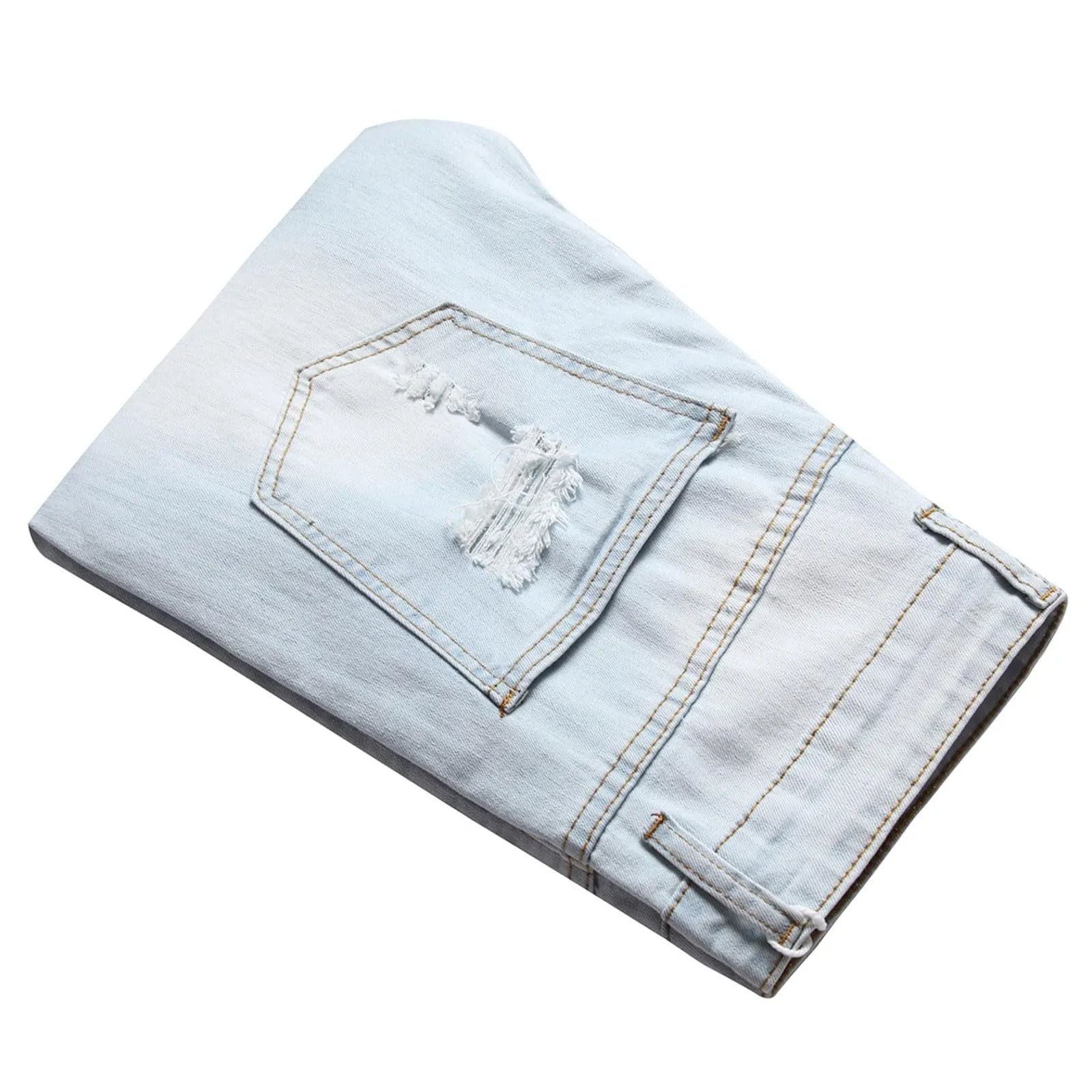 Jeans Strappati da Uomo Skinny Slim Nero Stile Urban Streetwear Y2k - immagine 4
