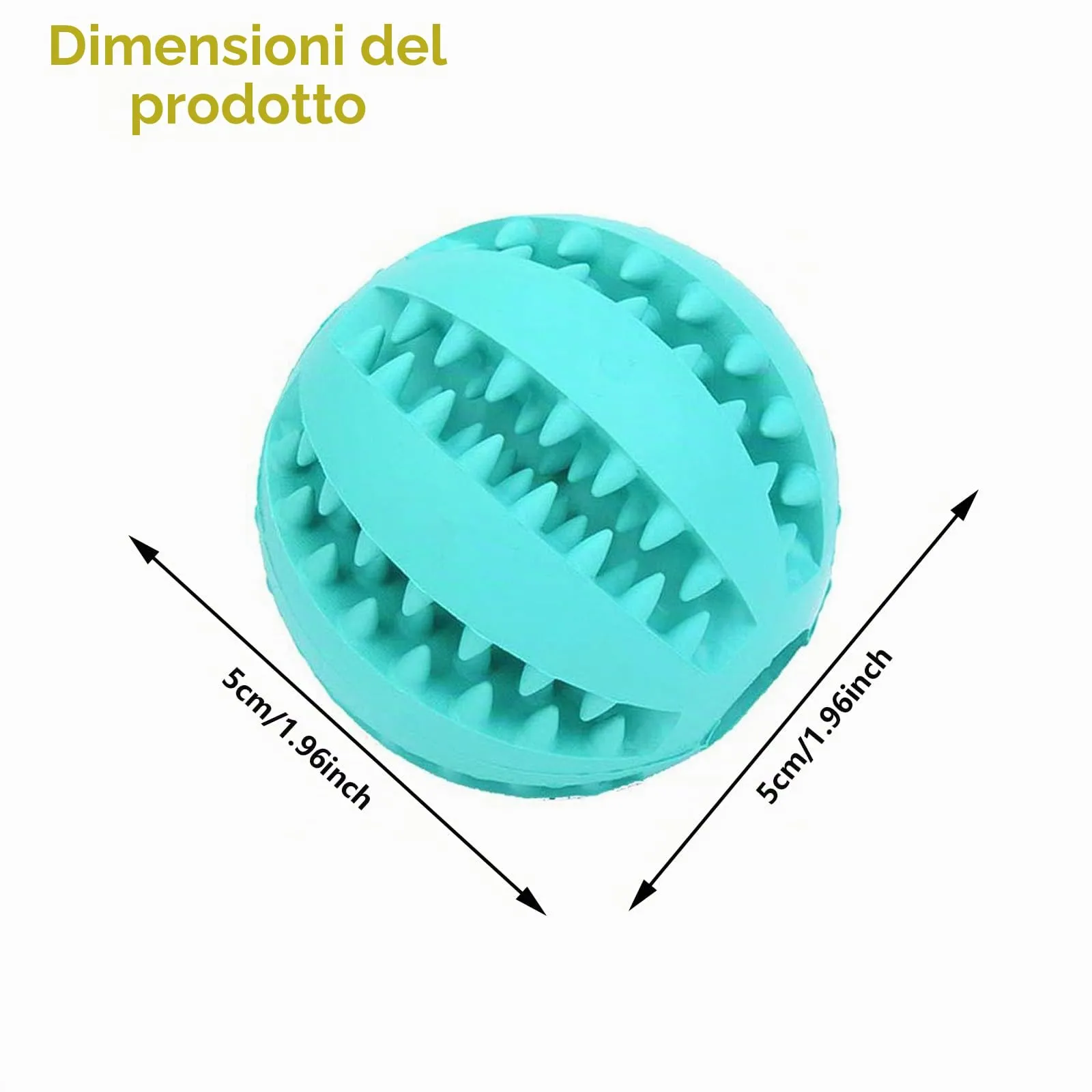 ZFLYXIAOHUA Dispenser Interattivo per Cani, Palla da Masticare per Pulizia Denti e Addestramento, 2 pezzi (Blu+Giallo, 5cm) - immagine 2