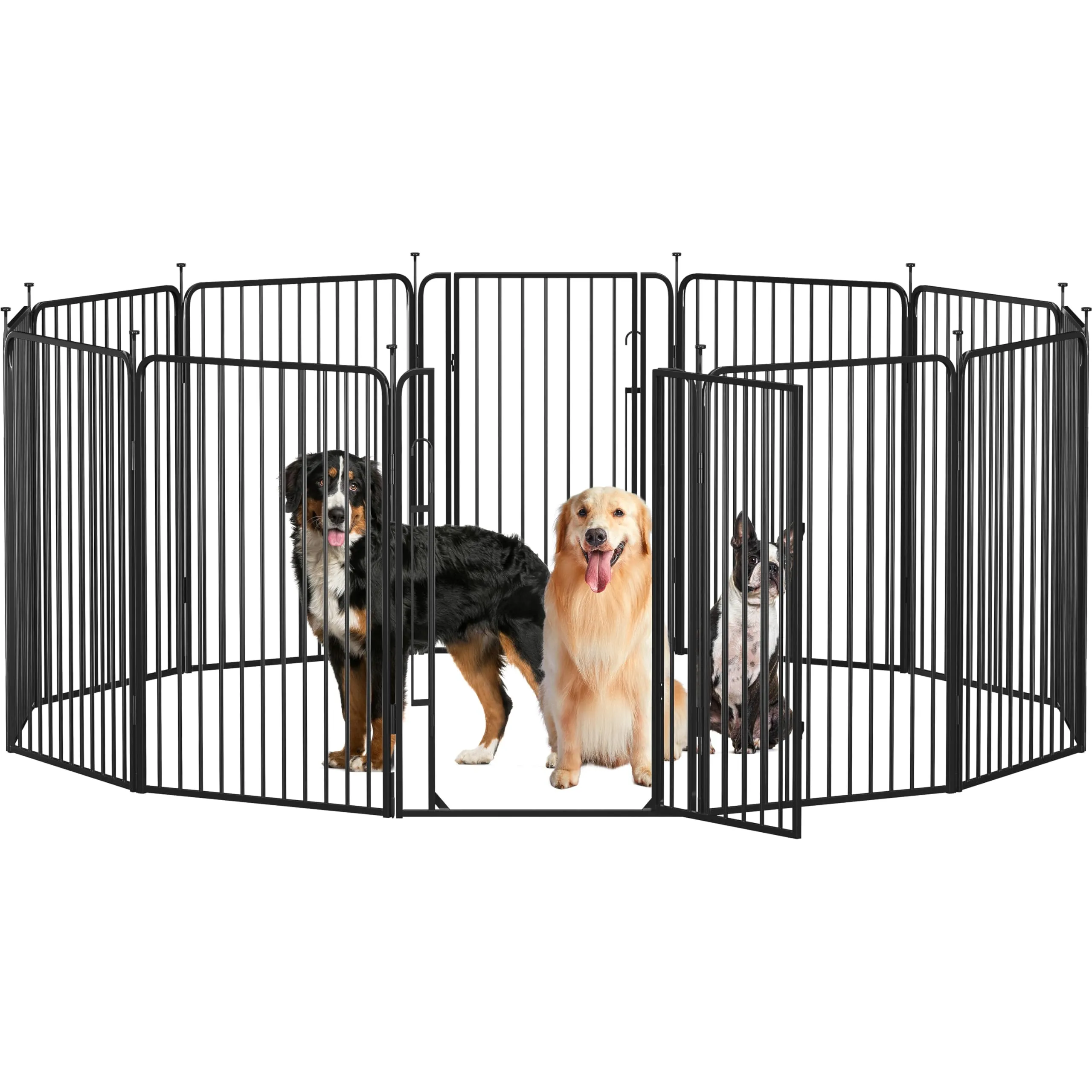 Yaheetech Recinto per Cani da Interno ed Esterno, 12 Pannelli, 100 cm, Nero - immagine 1
