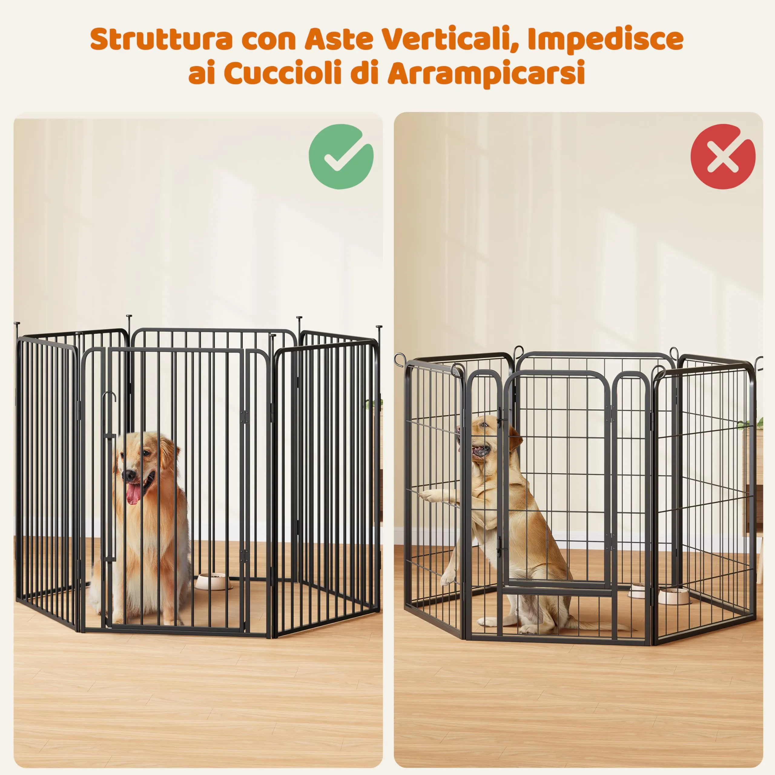 Yaheetech Recinto per Cani da Interno ed Esterno, 12 Pannelli, 100 cm, Nero - immagine 5