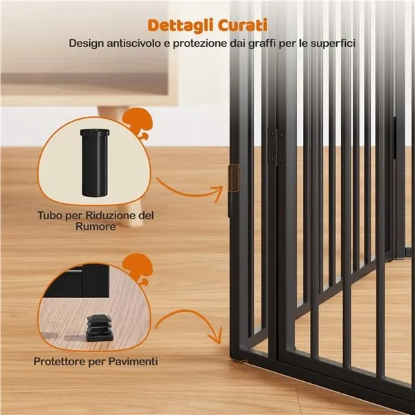 Yaheetech Recinto per Cani Interno ed Esterno, 8 Pannelli, 80 cm, Nero - immagine 9