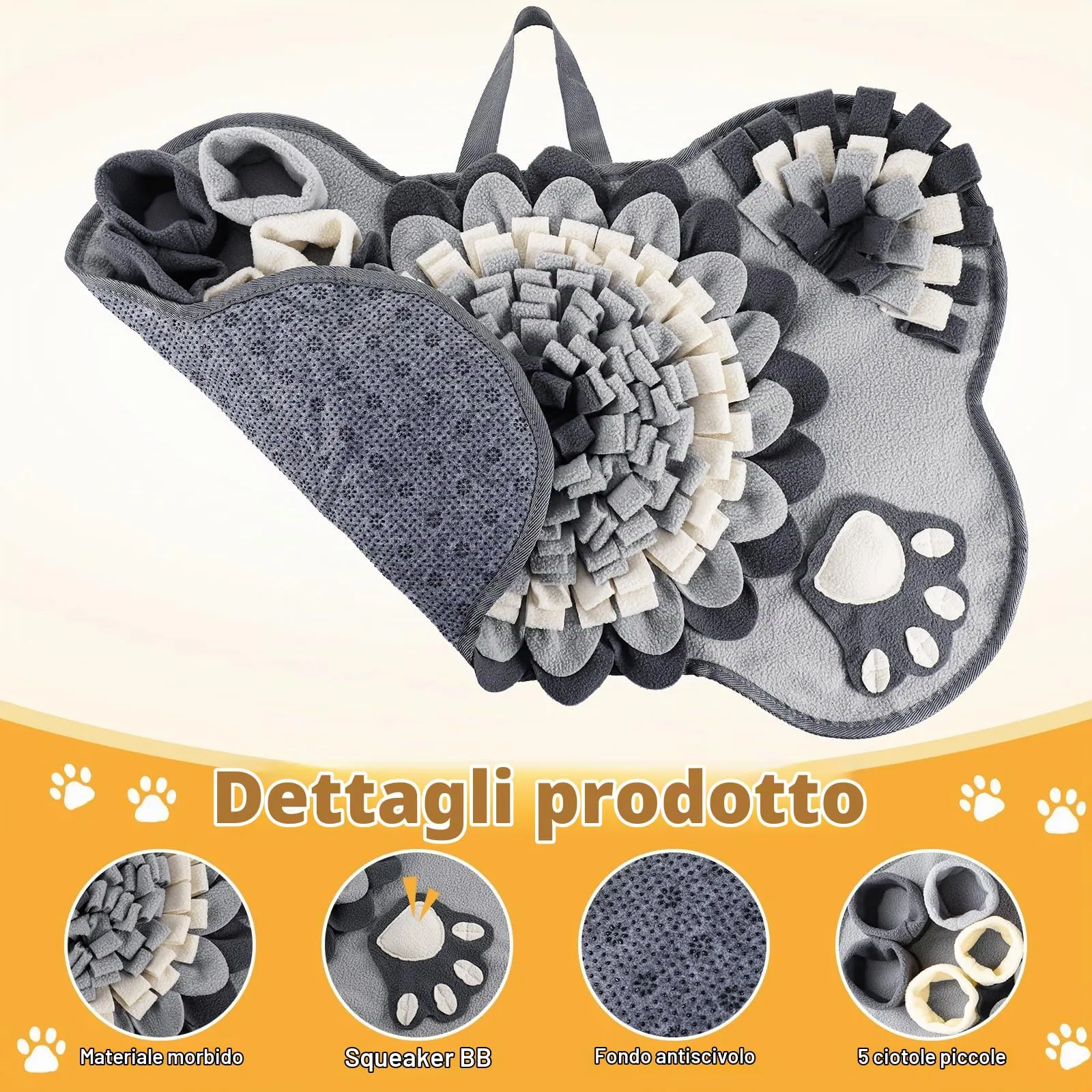 Zocipro Tappeto Olfattivo per Cani, 64x43 cm, Antiscivolo - immagine 4