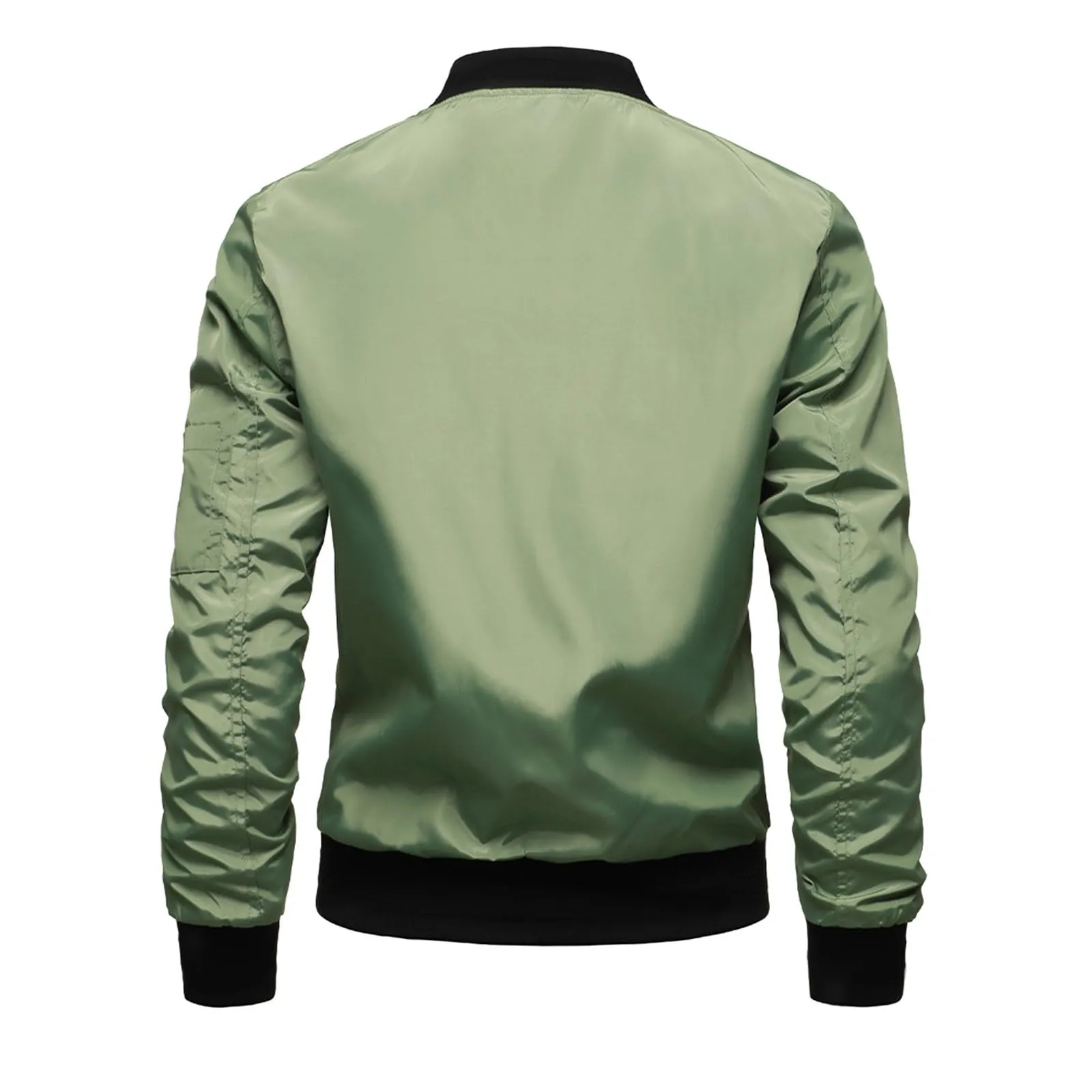 Giacchetto Bomber Uomo in Cotone Leggero, Giacca Primaverile Casual con Collo da Baseball - immagine 2
