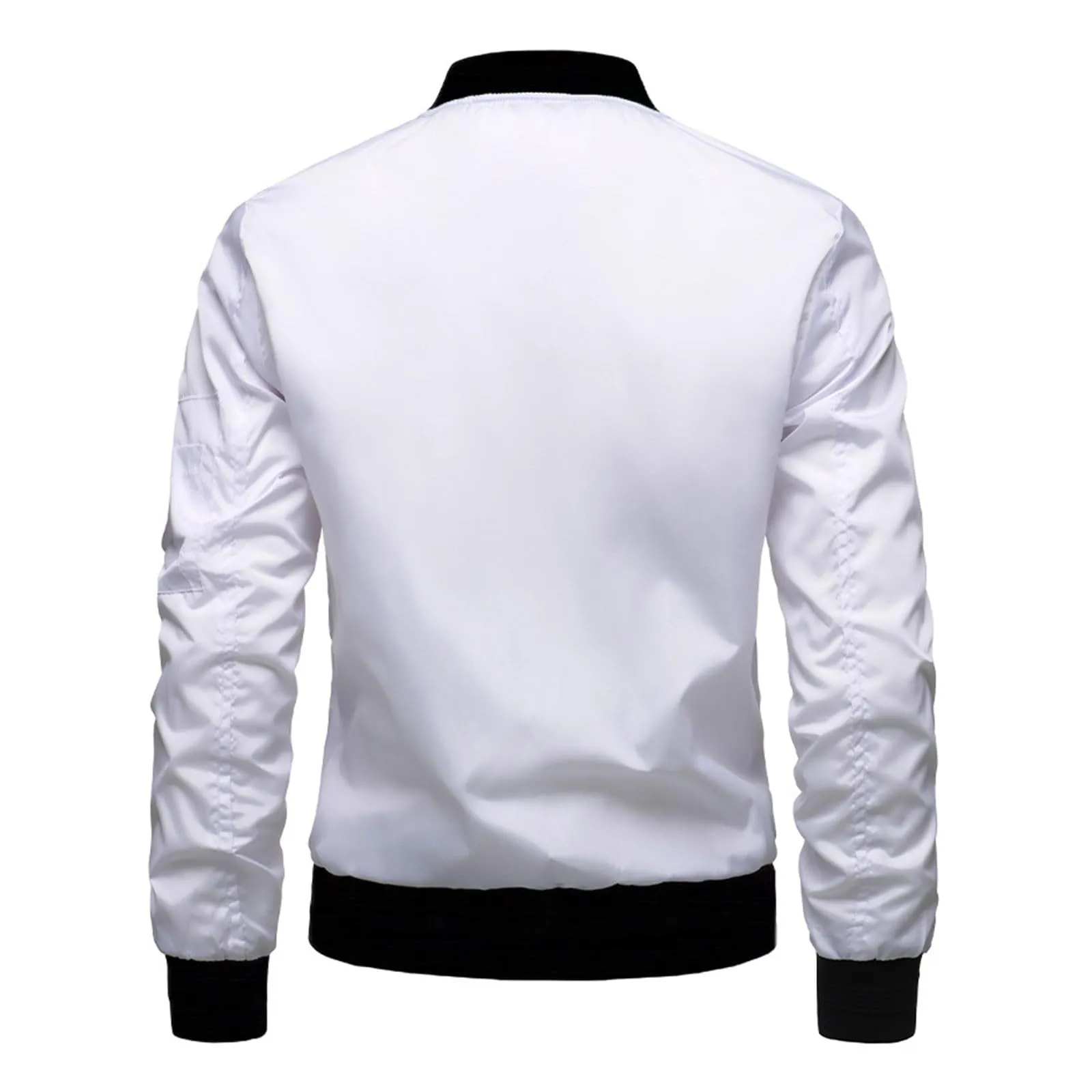 Generic Giacca Bomber Uomo in Cotone, Leggera Mezza Stagione con Collo da Baseball - immagine 2