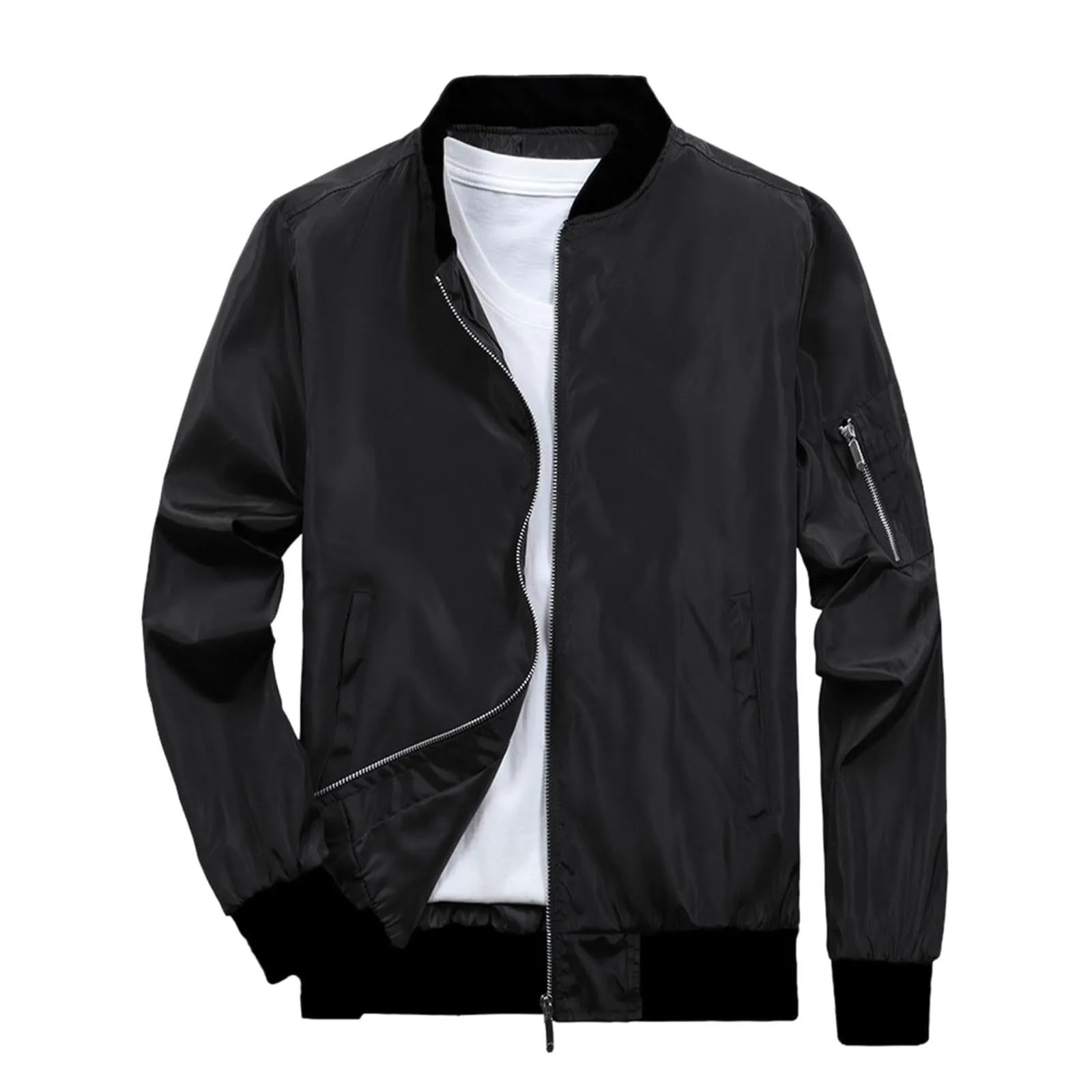 Giacca Bomber Uomo Leggera Primaverile Casual Sport Baseball - immagine 3