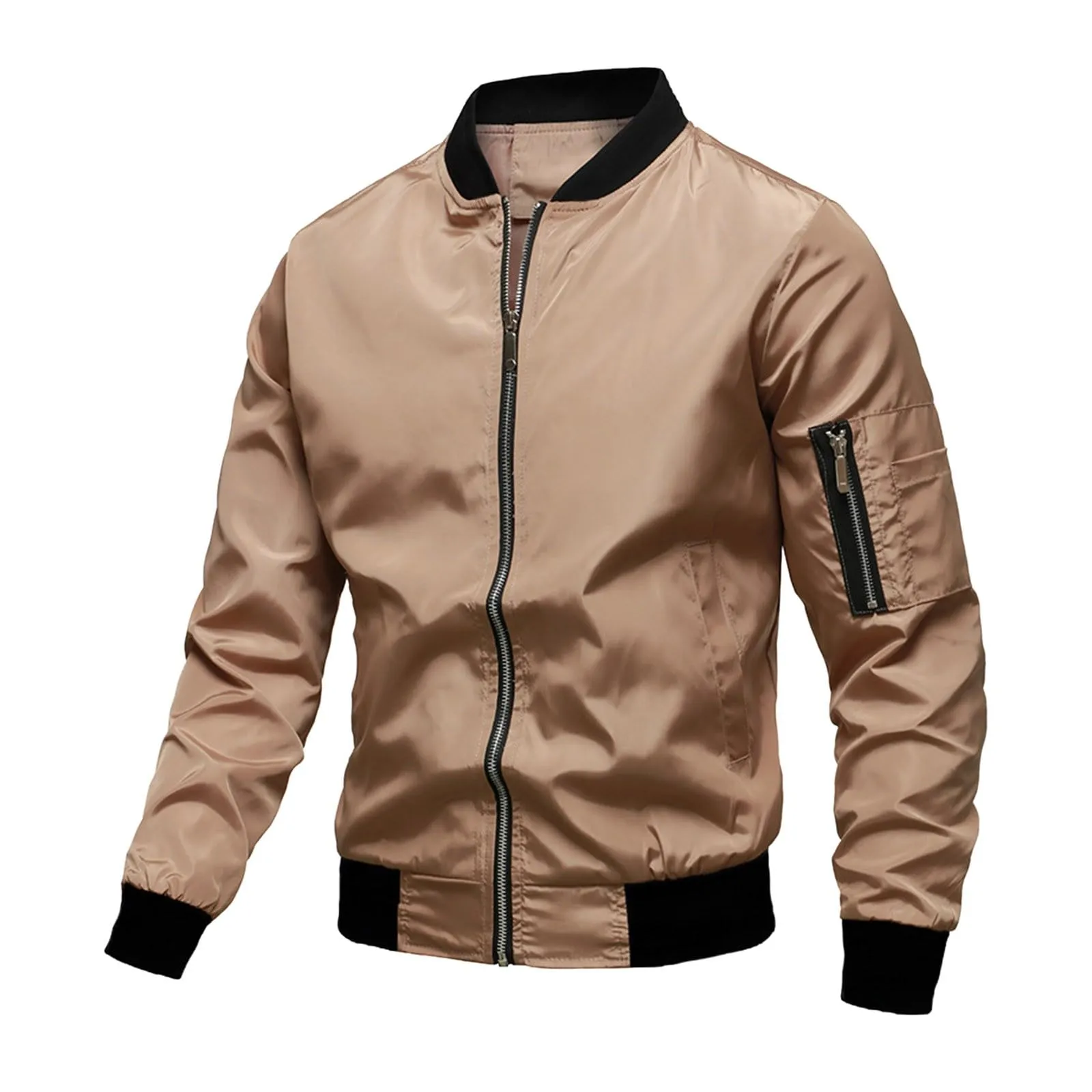 Generic Giubbotto Bomber Uomo Leggero Casual con Tasche e Zip - immagine 2