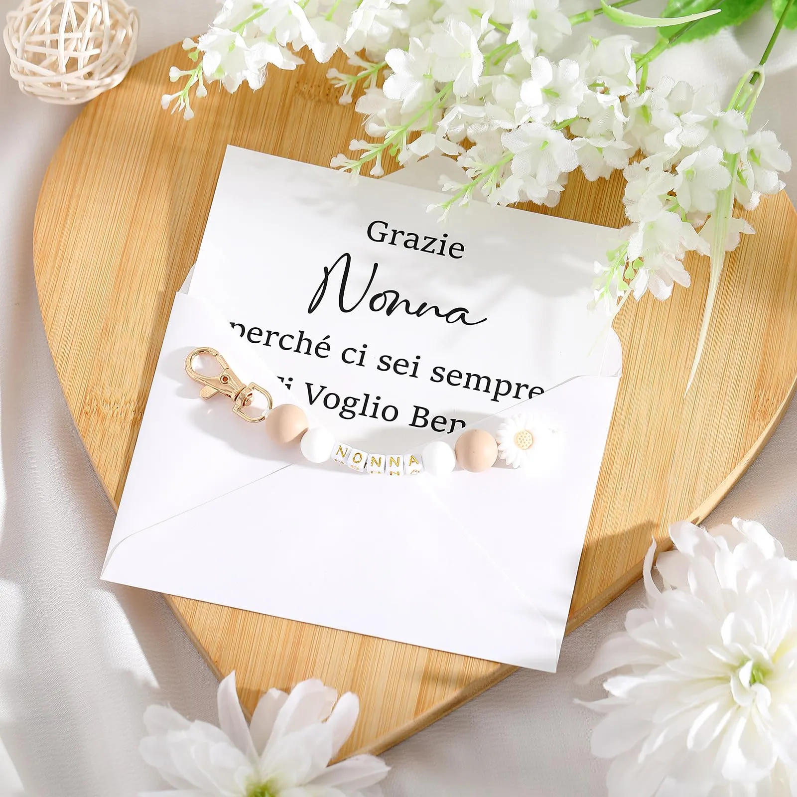 Hestya Set Regalo per Nonna con Portachiavi, Biglietto d'Auguri e Borsa Portaoggetti - immagine 3