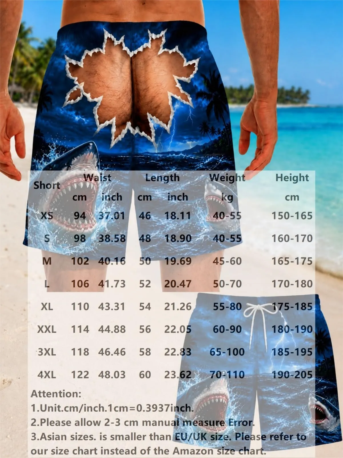 HOFAHOVA Costume Mare Uomo Finto Perizoma, Pantaloncini Divertenti XL - immagine 3