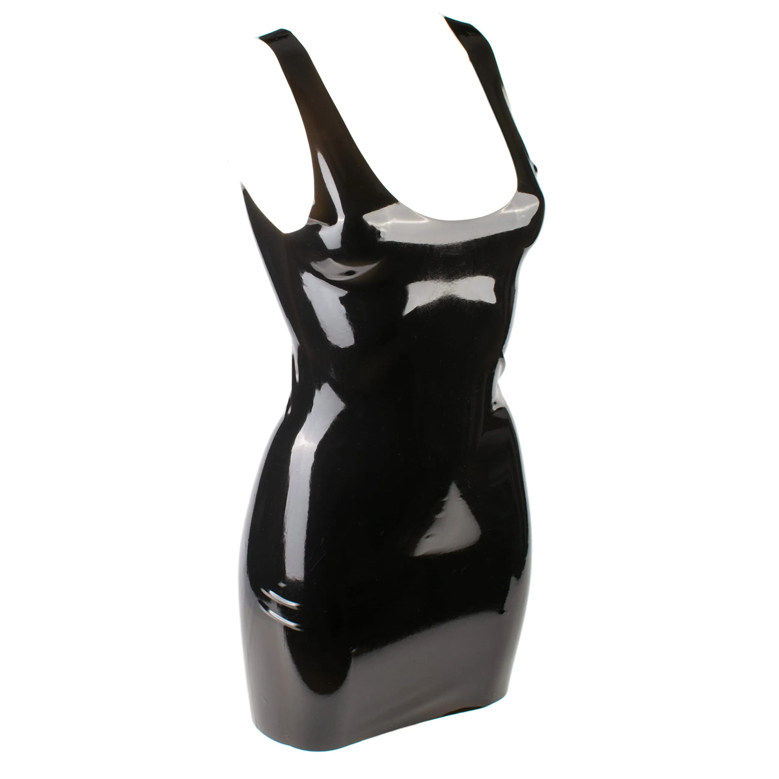 Rubberfashion Vestito in Lattice Corto Senza Maniche Nero 0,4 mm L - immagine 1