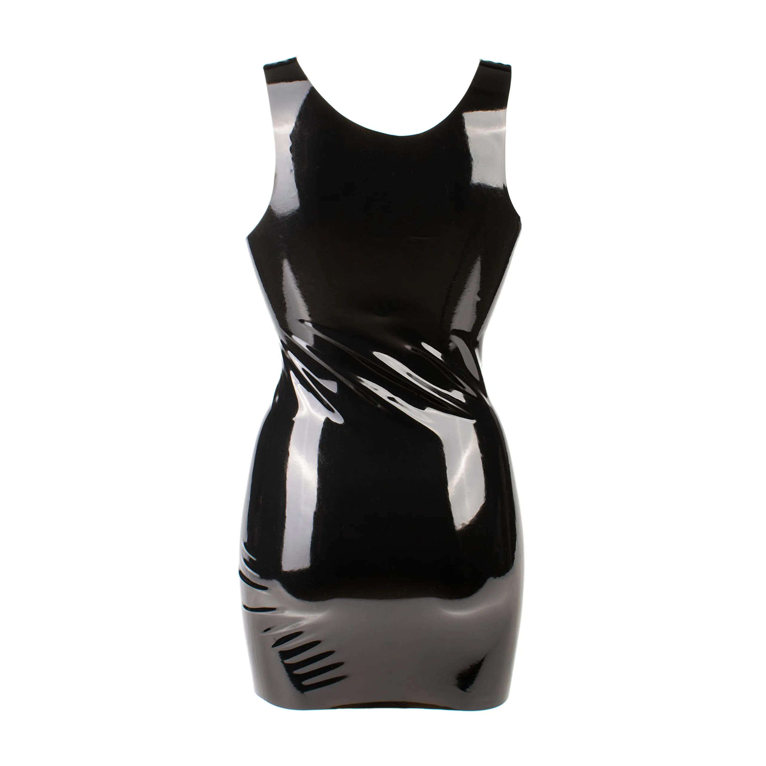 Rubberfashion Vestito in Lattice Corto Senza Maniche Nero 0,4 mm L - immagine 4