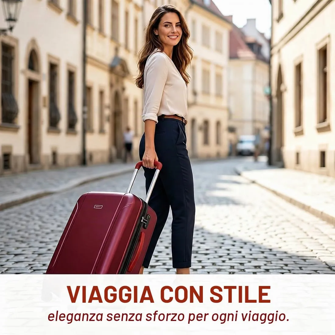 FCPEAG Manici Sostituzione Valigia in PVC Antiscivolo, Borgogna, 2 Pezzi, 21,3cm (Interasse 10,5cm e 19cm) - immagine 4