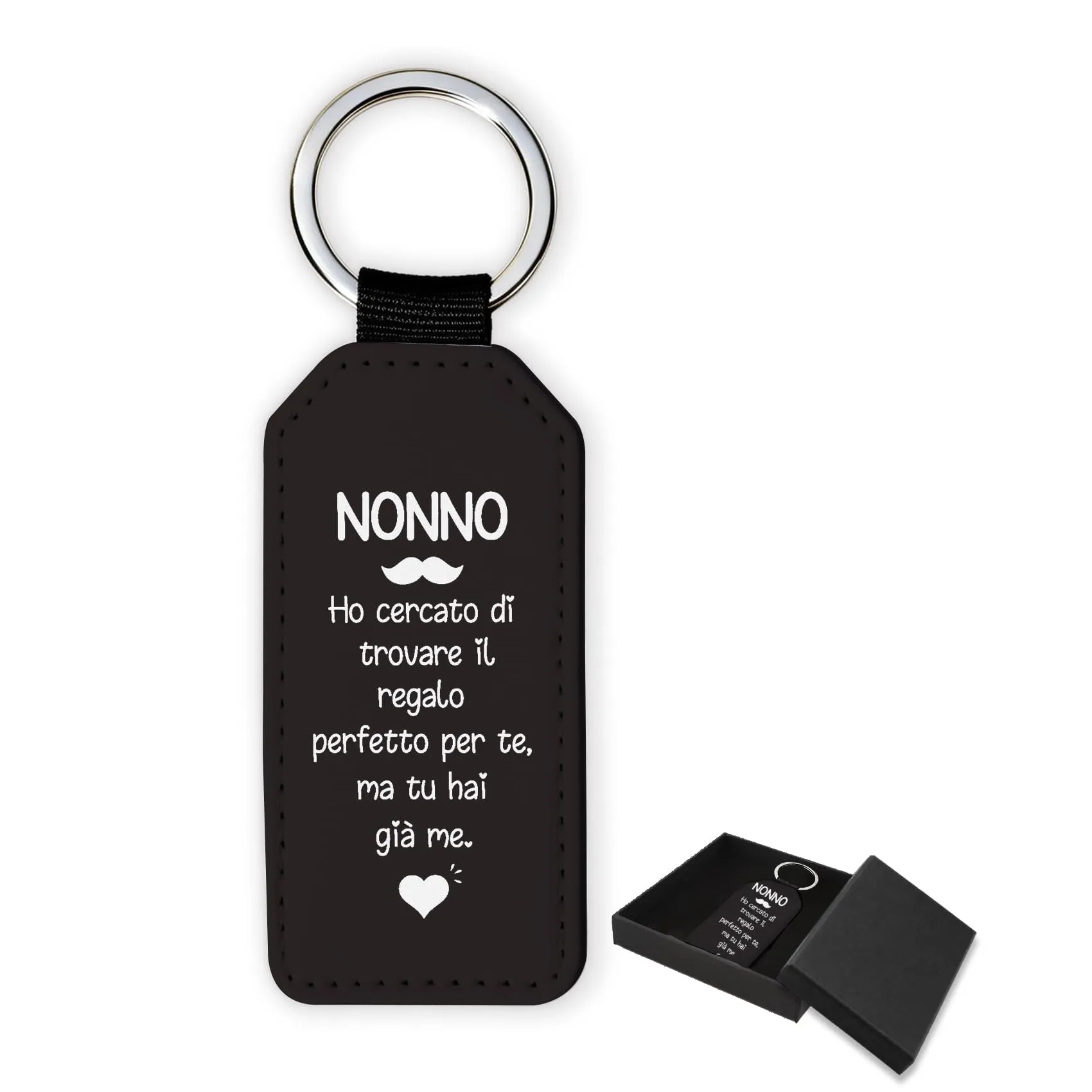 Portachiavi in Similpelle per Nonno con Scatola Regalo - immagine 1