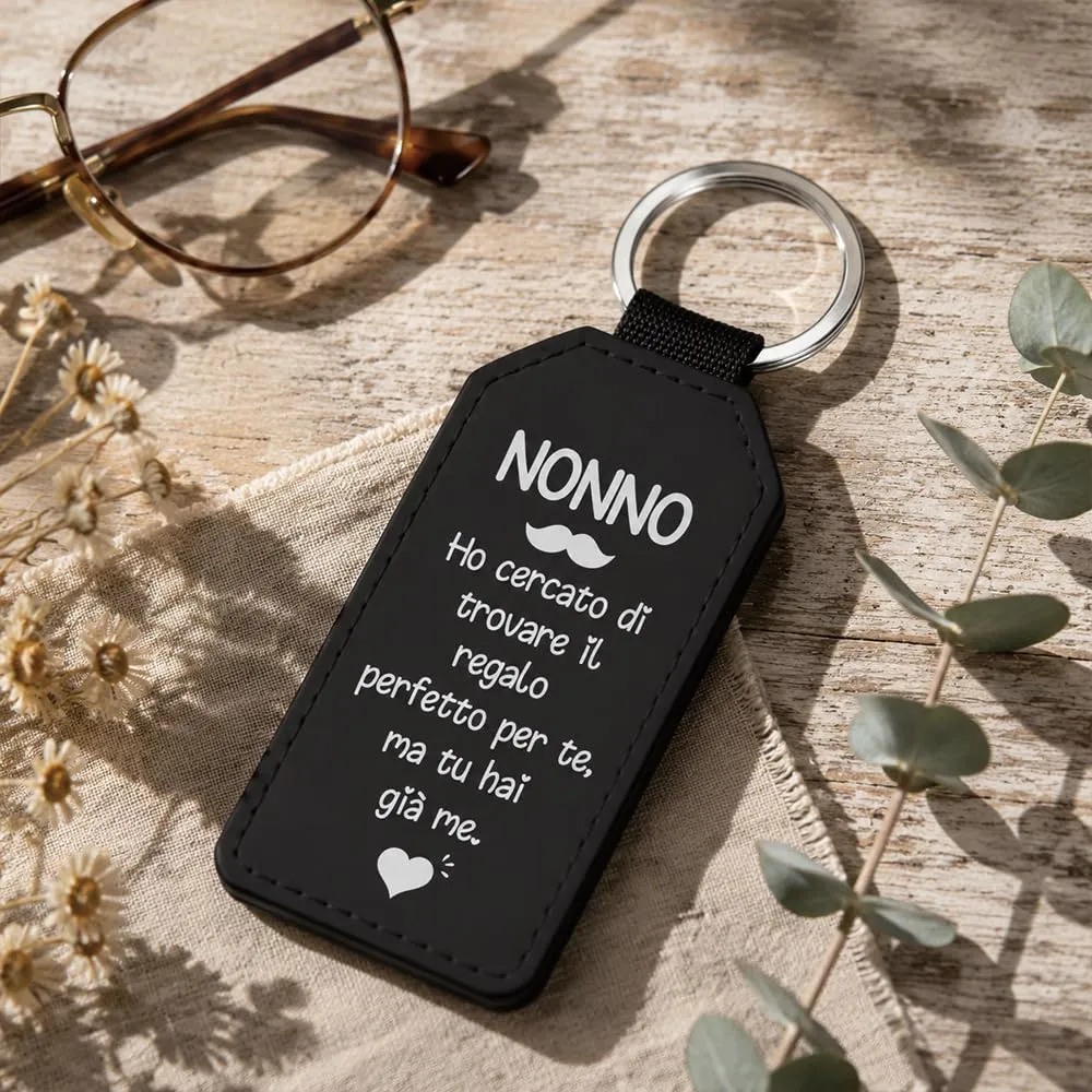 Portachiavi in Similpelle per Nonno con Scatola Regalo - immagine 3