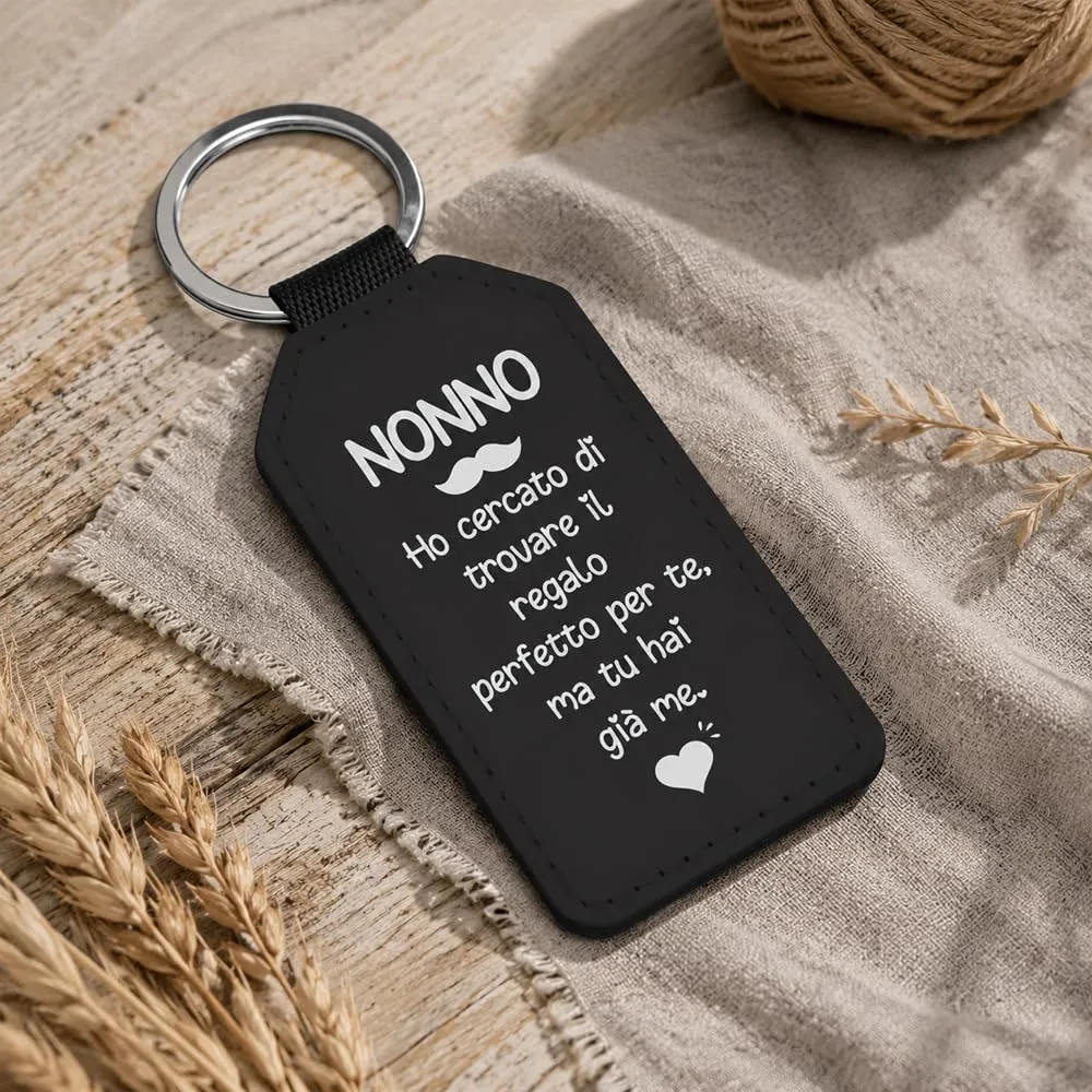 Portachiavi in Similpelle per Nonno con Scatola Regalo - immagine 4