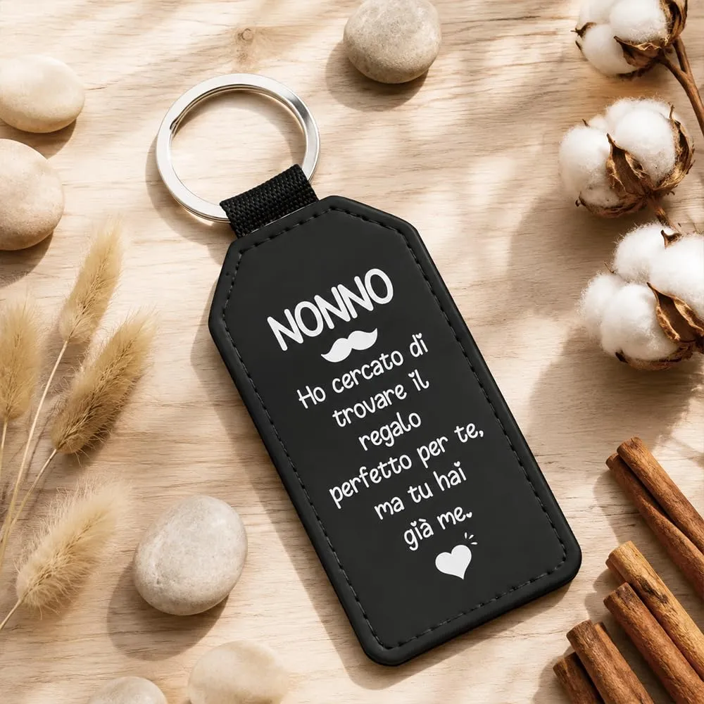 Portachiavi in Similpelle per Nonno con Scatola Regalo - immagine 6