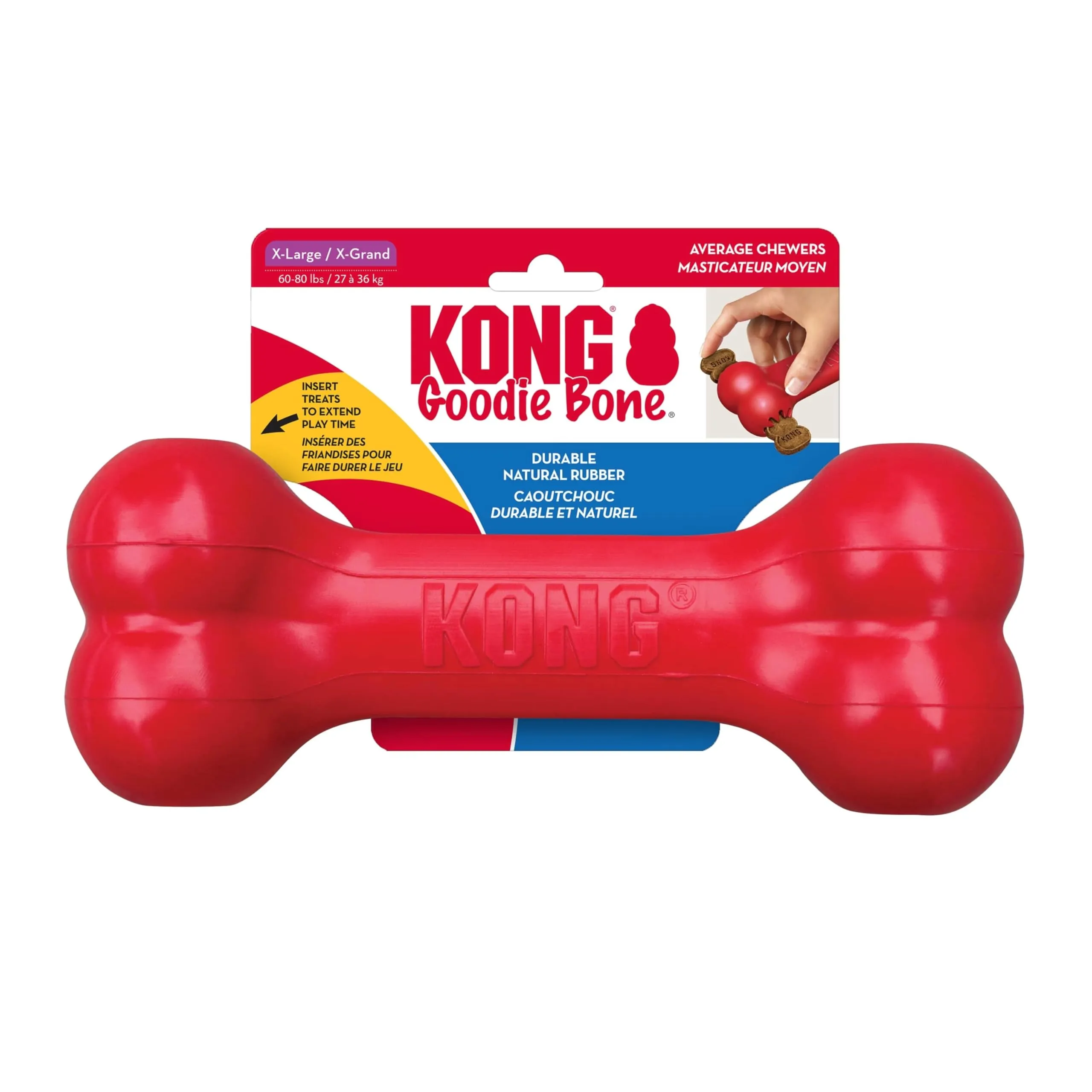 KONG Goodie Bone in gomma naturale, rosso, taglia XL - immagine 1