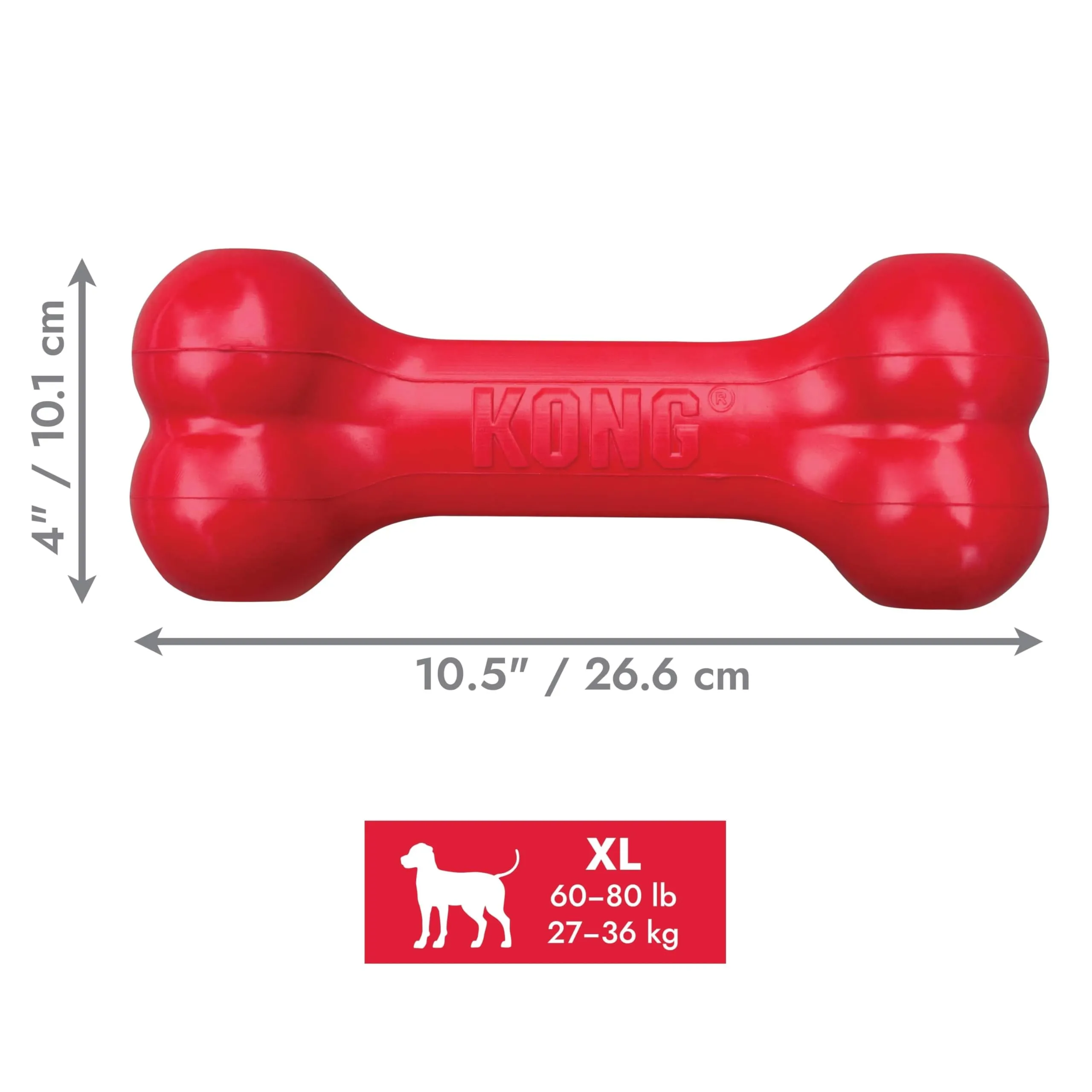 KONG Goodie Bone in gomma naturale, rosso, taglia XL - immagine 6