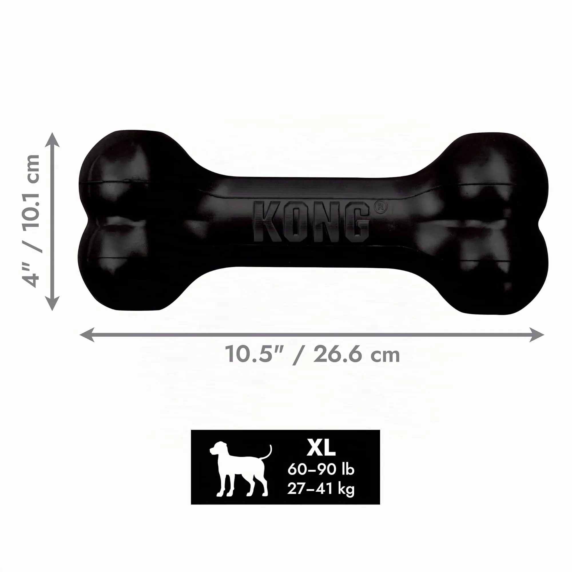 KONG Extreme Goodie Bone Osso in gomma naturale per cani, Nero, X Large - immagine 6
