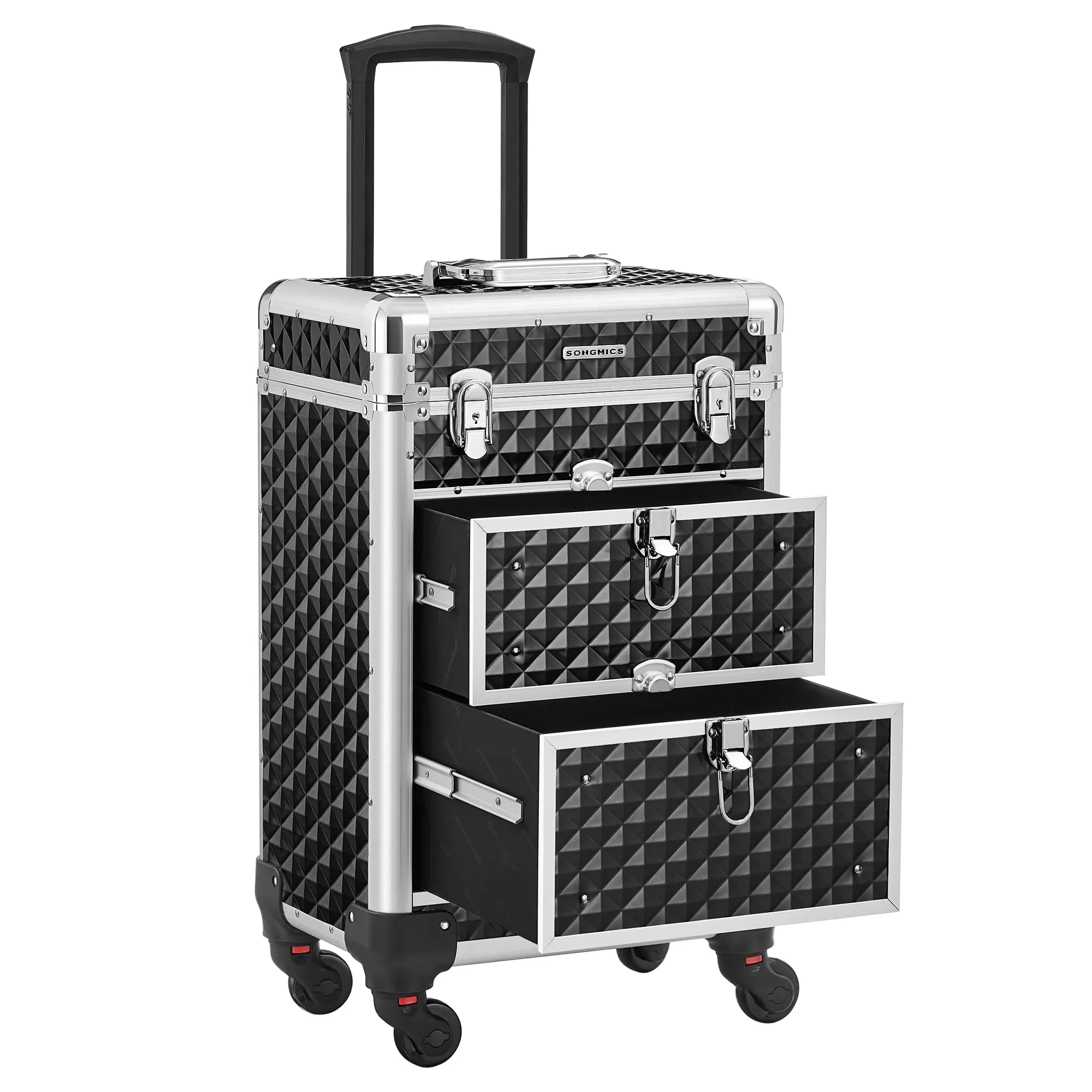 SONGMICS Valigetta Trucchi Trolley, 34 x 24 x 56 cm, 2 Cassetti - immagine 1