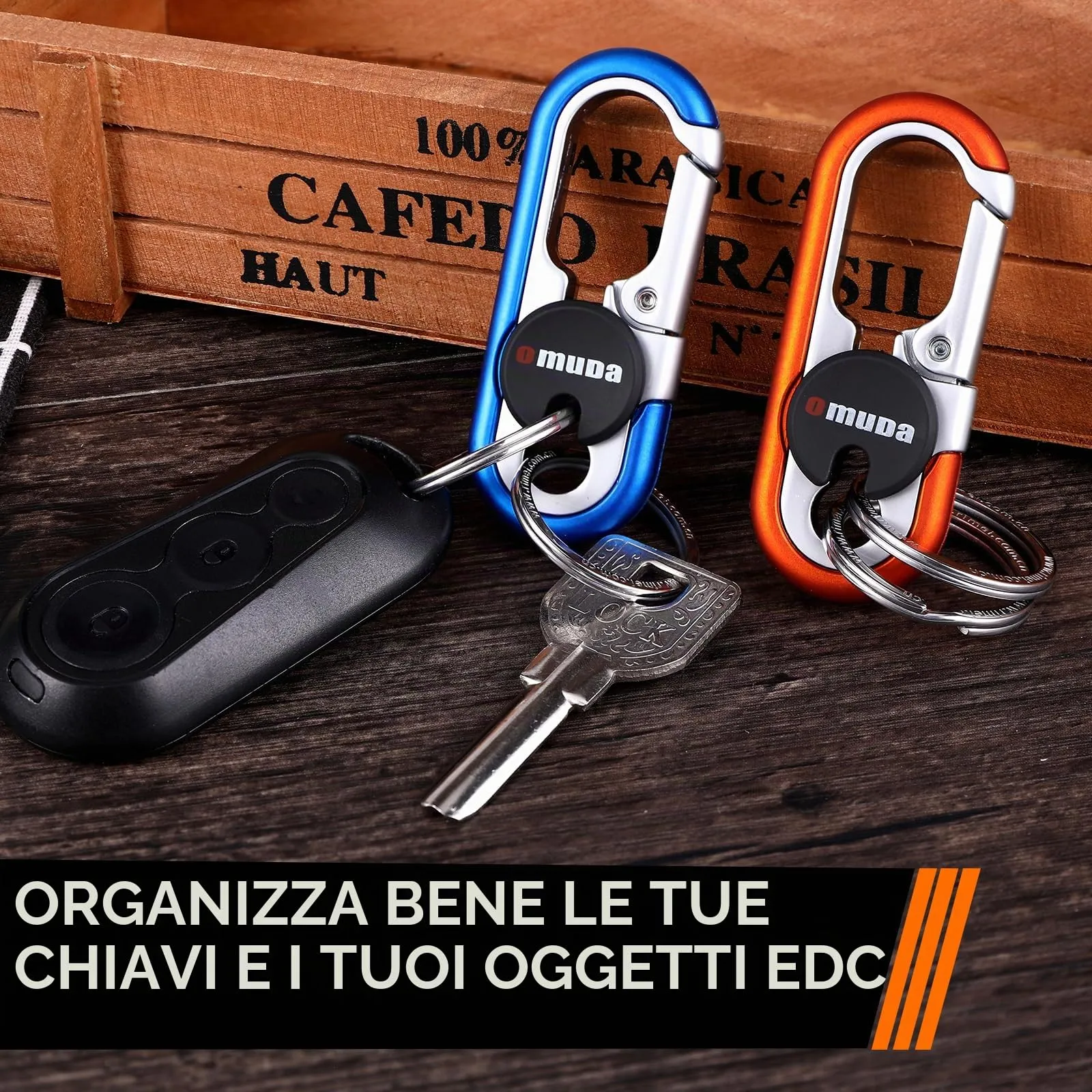 Mkitnvy Portachiavi Auto Moschettone, 2 Pezzi, Blu e Rosso - immagine 6