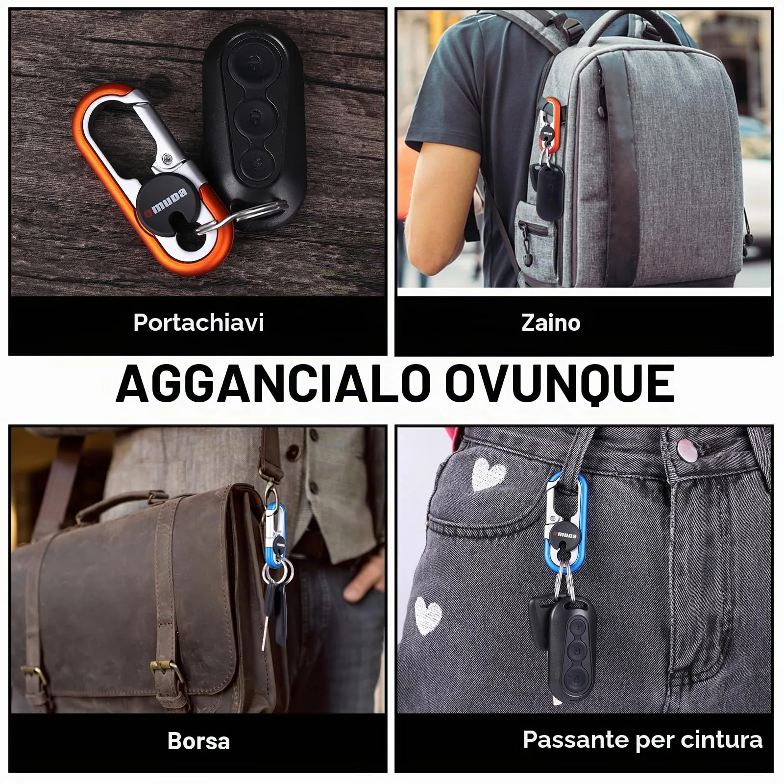 Mkitnvy Portachiavi Auto Moschettone, 2 Pezzi, Blu e Rosso - immagine 7
