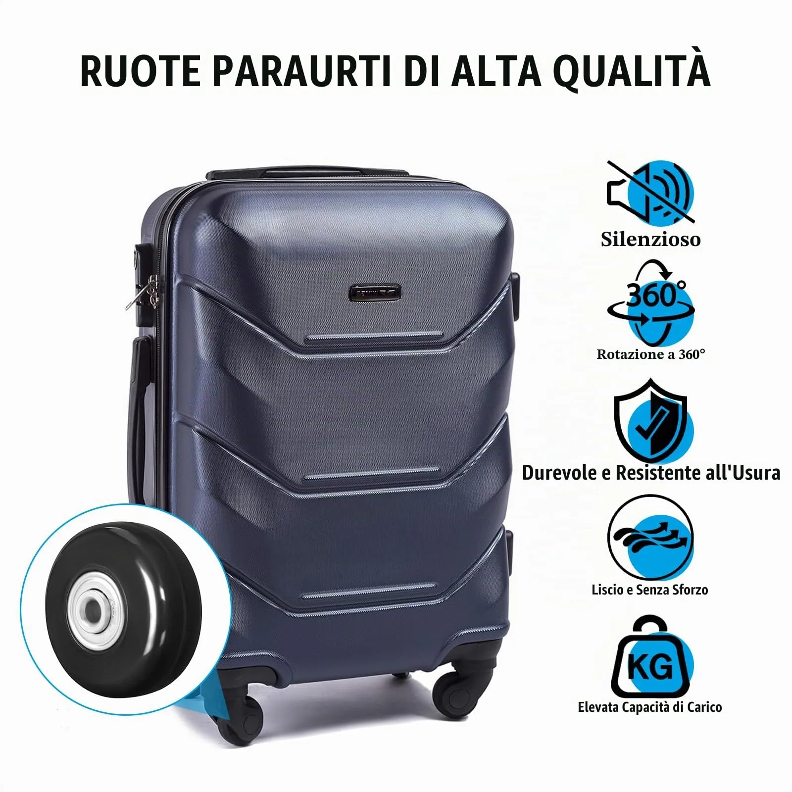 KENPOJO Ruote Trolley Ricambio, 50mm x 18mm, 4 Pezzi - immagine 3