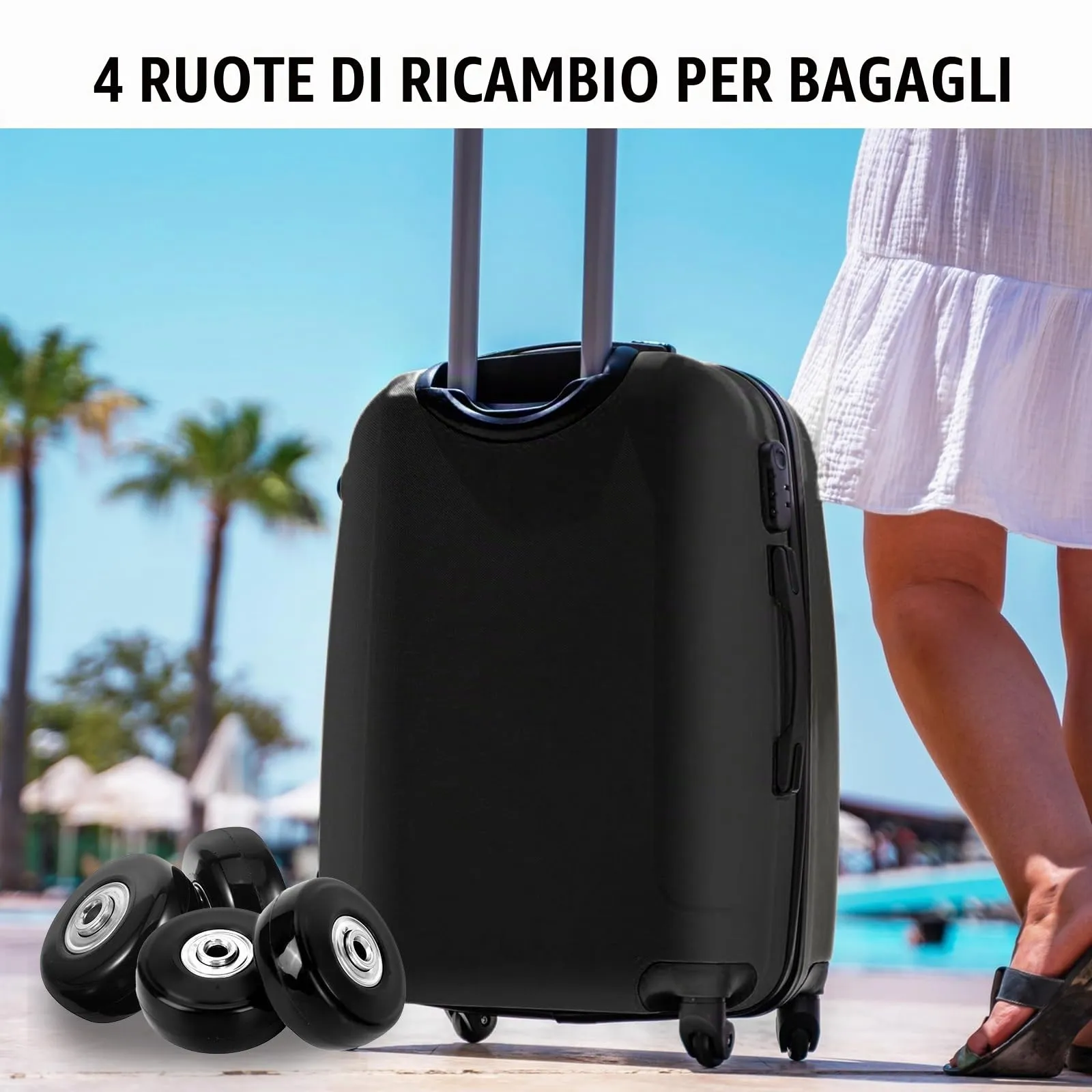 KENPOJO Ruote Trolley Ricambio, 50mm x 18mm, 4 Pezzi - immagine 7