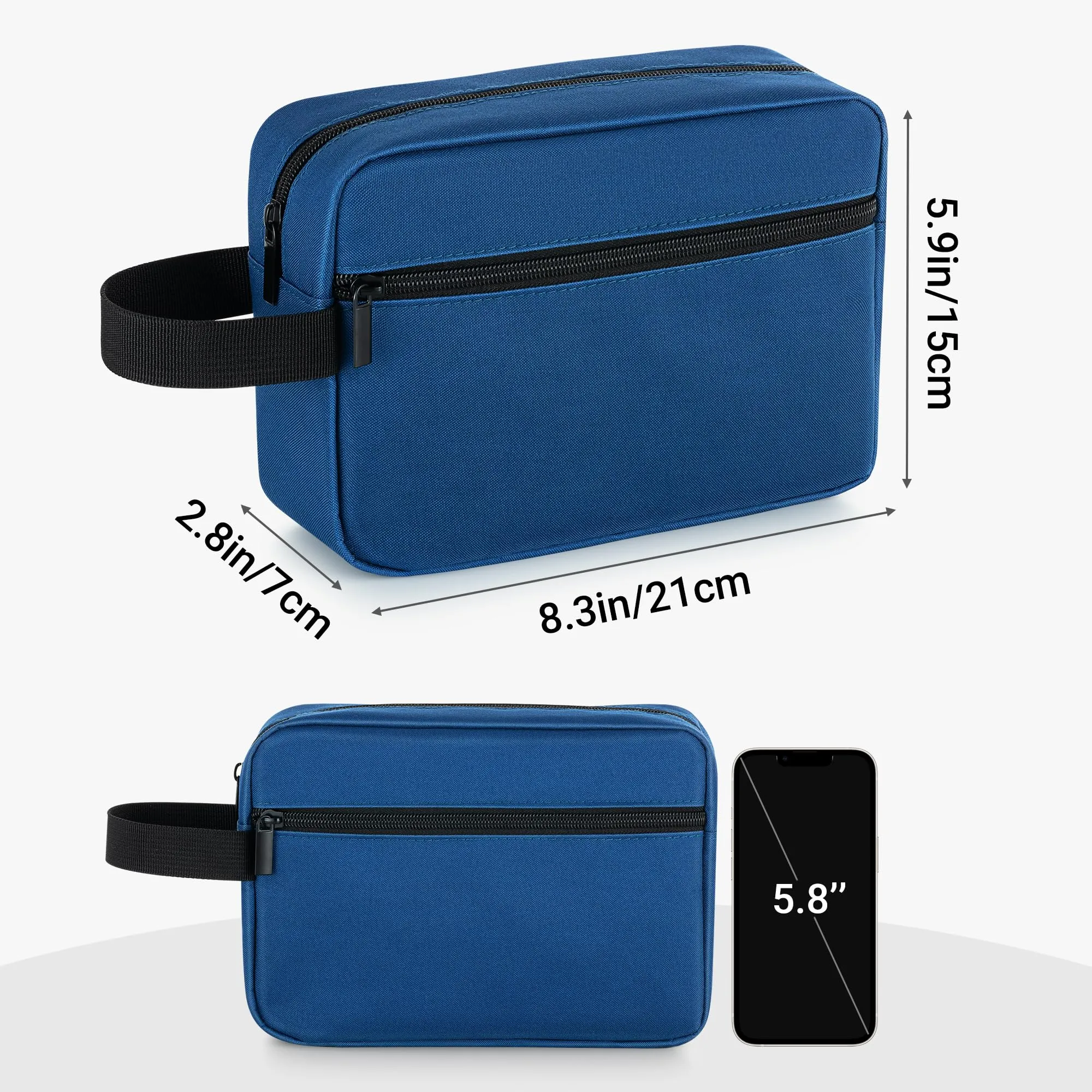 Elviros Travel Beauty Case da Viaggio in Tessuto Oxford 300D, Blu Navy - immagine 5
