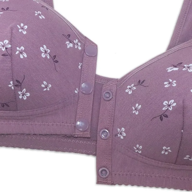 PrinStory Reggiseno Donna Senza Ferretto con Chiusura Anteriore, Margherita Albicocca, 100C - immagine 6
