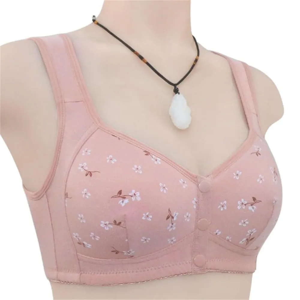 PrinStory Reggiseno Donna Senza Ferretto con Chiusura Anteriore, Margherita Rosa, 7B - immagine 2