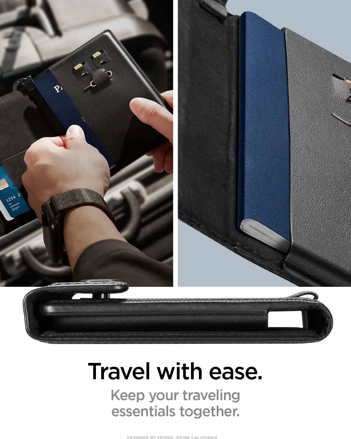 Spigen Porta Passaporto RFID Portafoglio da Viaggio con 4 Slot - immagine 2