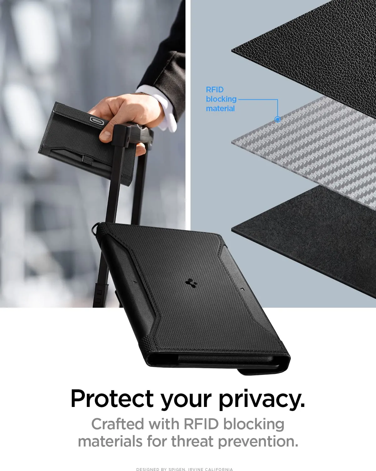 Spigen Porta Passaporto RFID Portafoglio da Viaggio con 4 Slot - immagine 4
