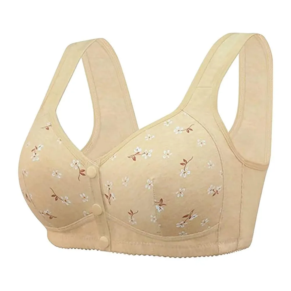 PrinStory Reggiseno Donna Senza Ferretto con Chiusura Anteriore, Margherita Albicocca, 7C - immagine 1